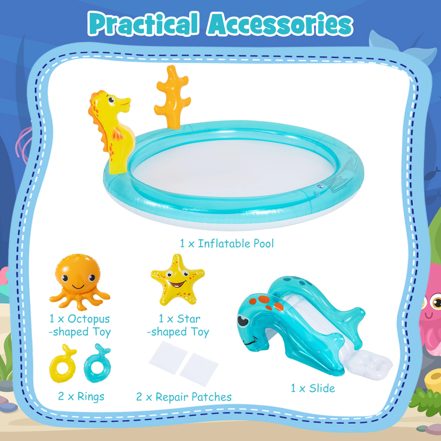 Hivvago Outdoor Children Summer Water Park for Backyard and Garden