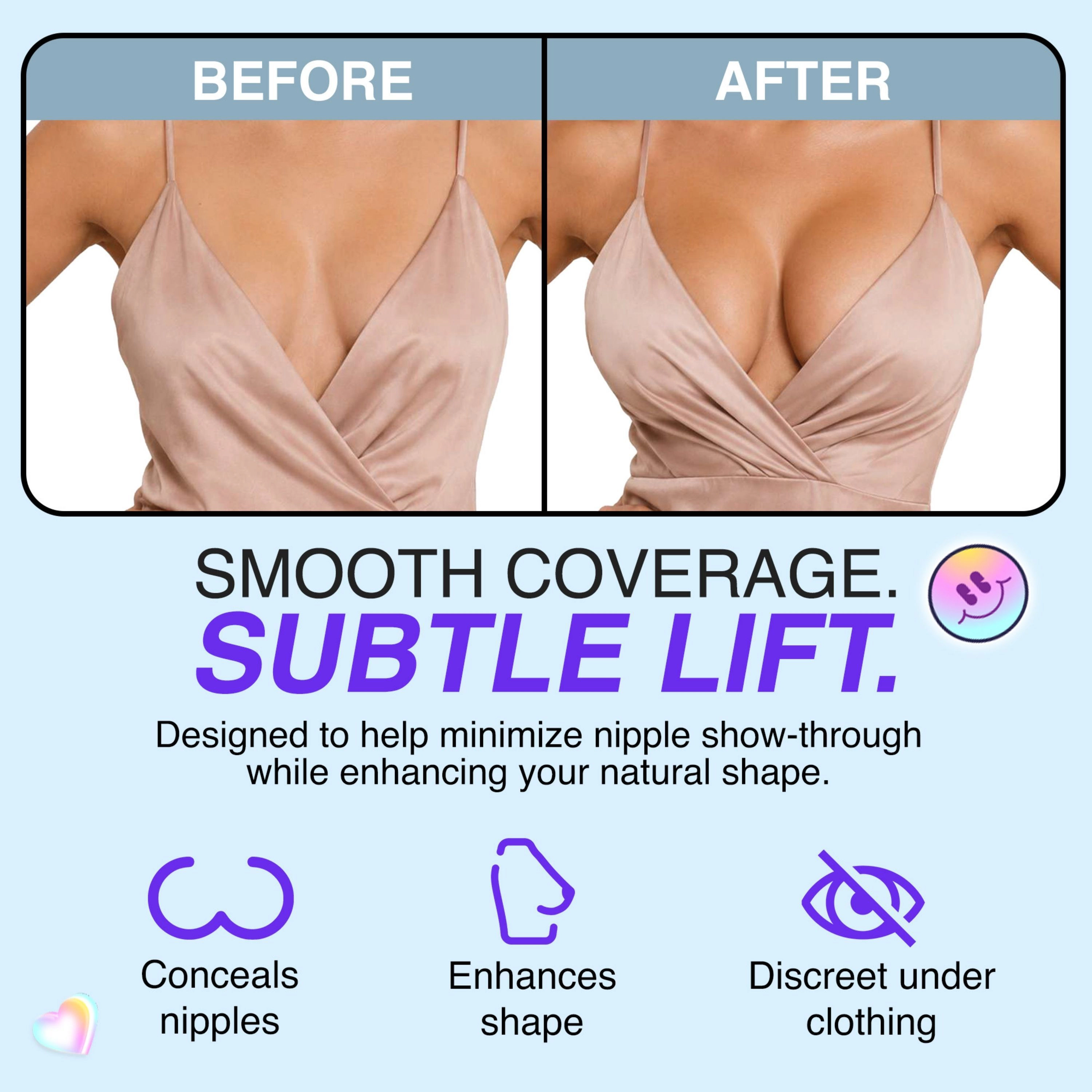 LECHERY Women's Allstick Push Up Nipple Covers Reusable Sticky Silicone Adhesive Pasties