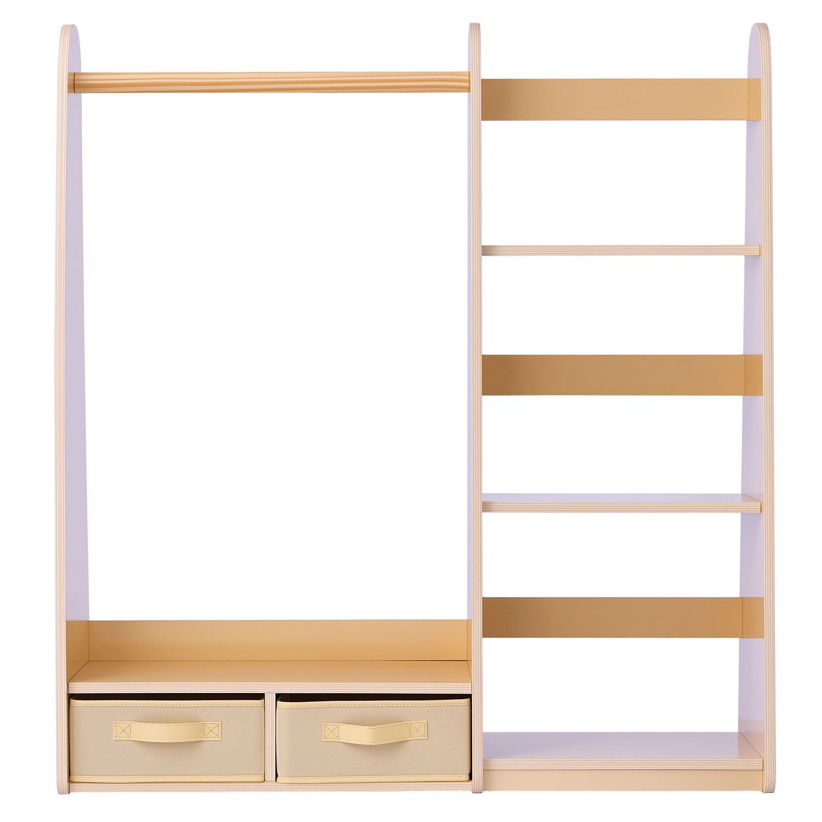 HONGGE Kids Dress Up Storage with Mirror Toddler Wardrobe Closet for Girls Armoire Costume Organizer Bedroom