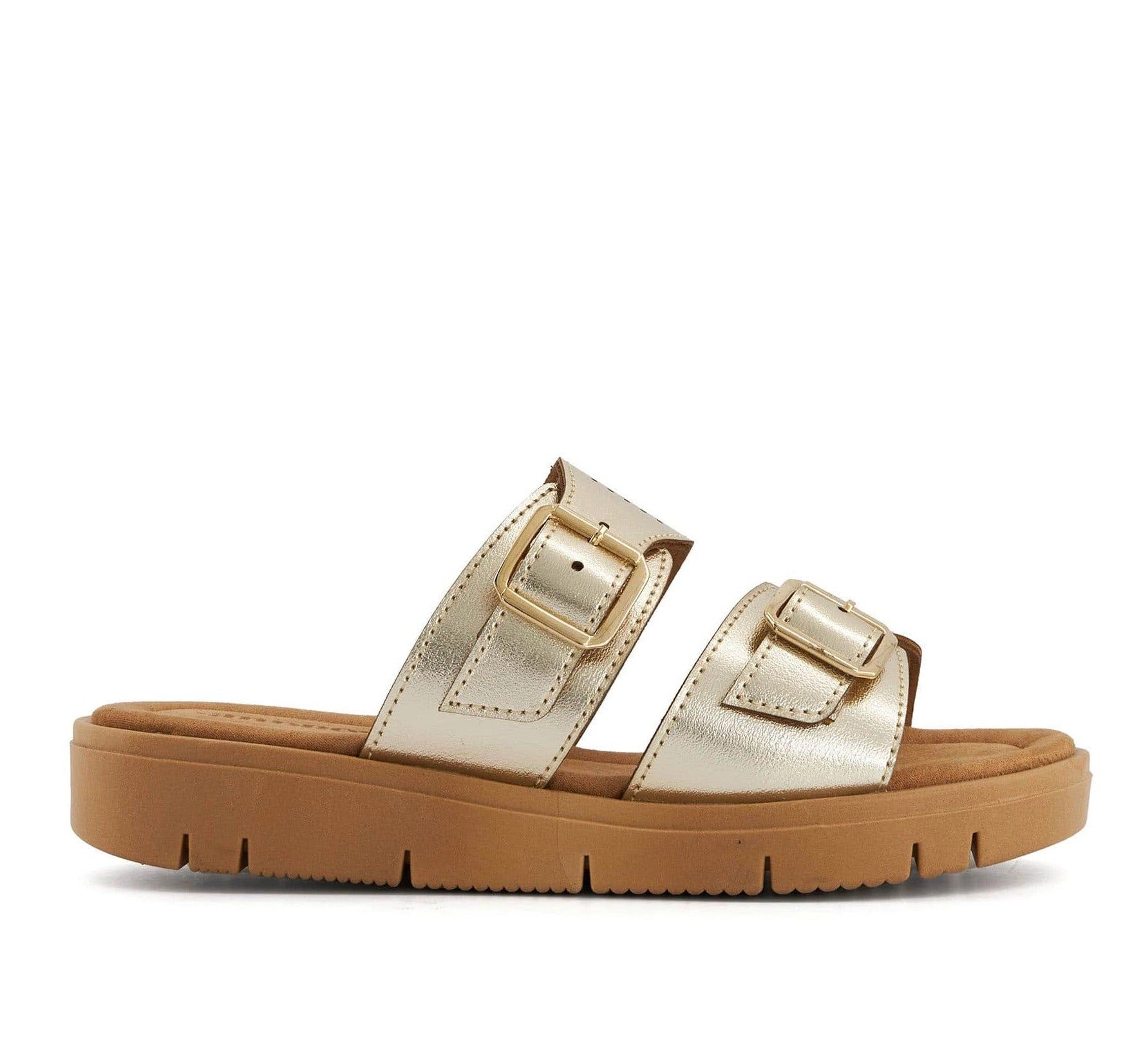 Andrea Comfort Footbed Double Buckle Sandals
