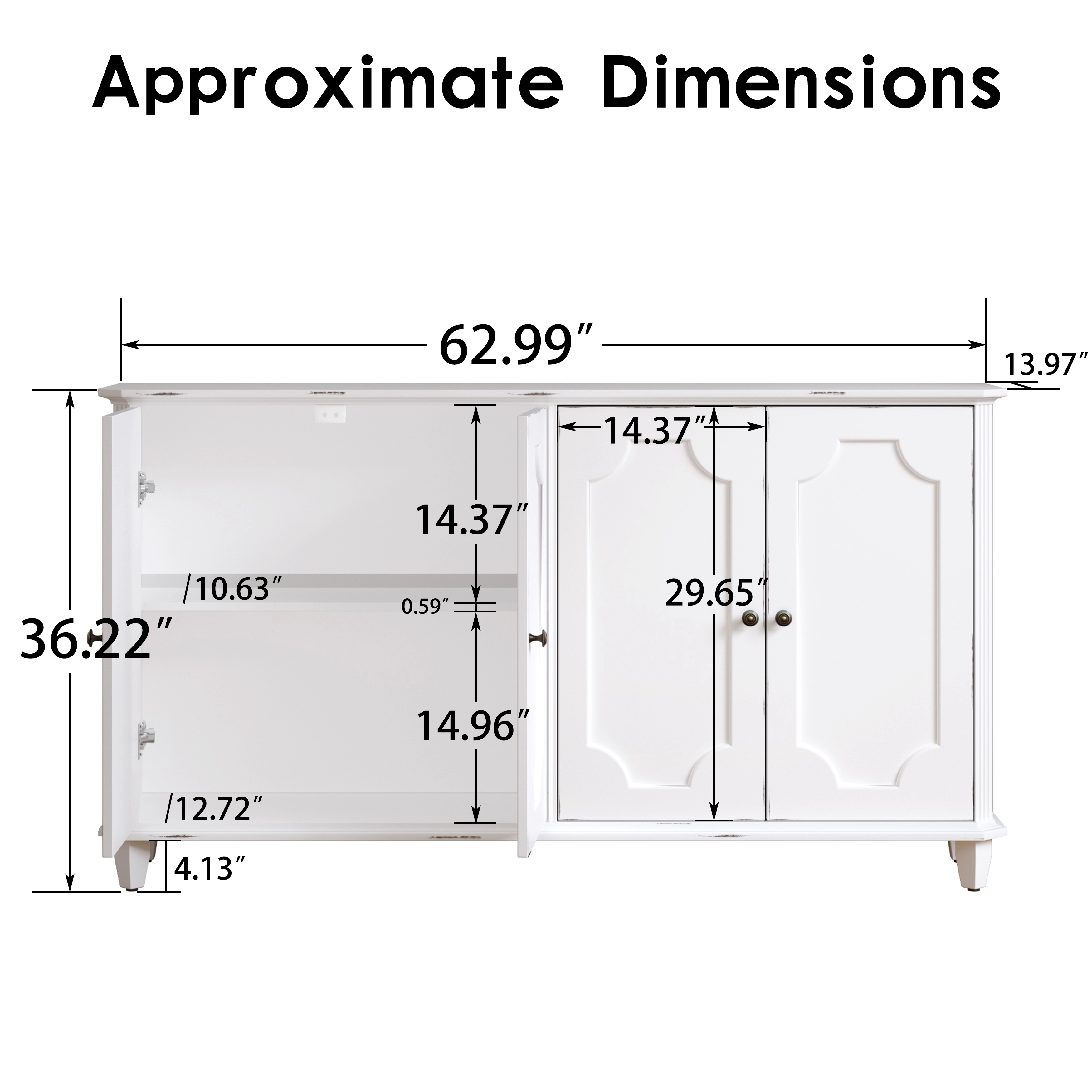 GOODSILO Solid Wood MDF Floor Storage Cabinet