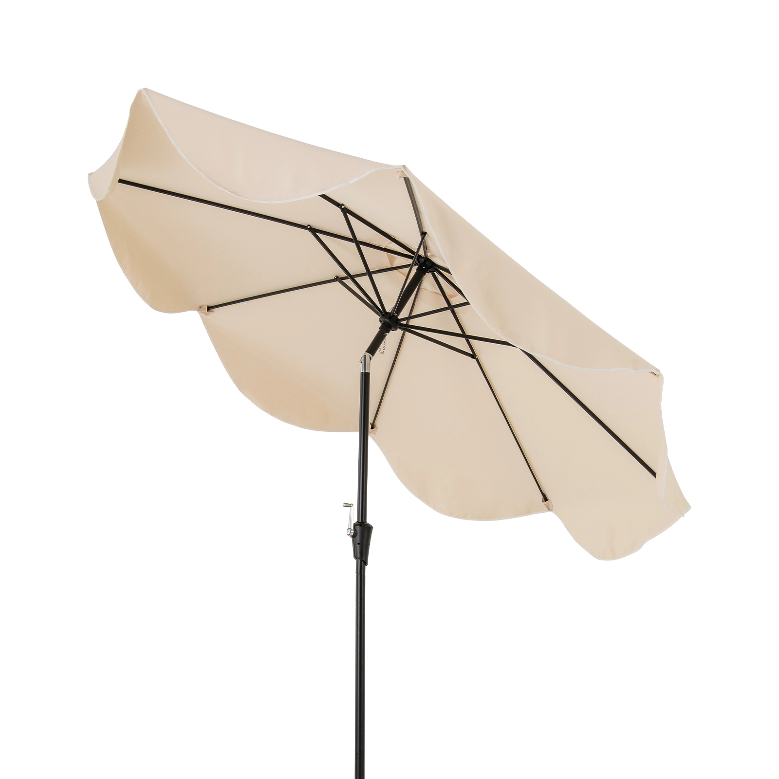 SUGIFT Crank Handle Patio Umbrella with Push Button Tilt 9-ft Canopy Beige