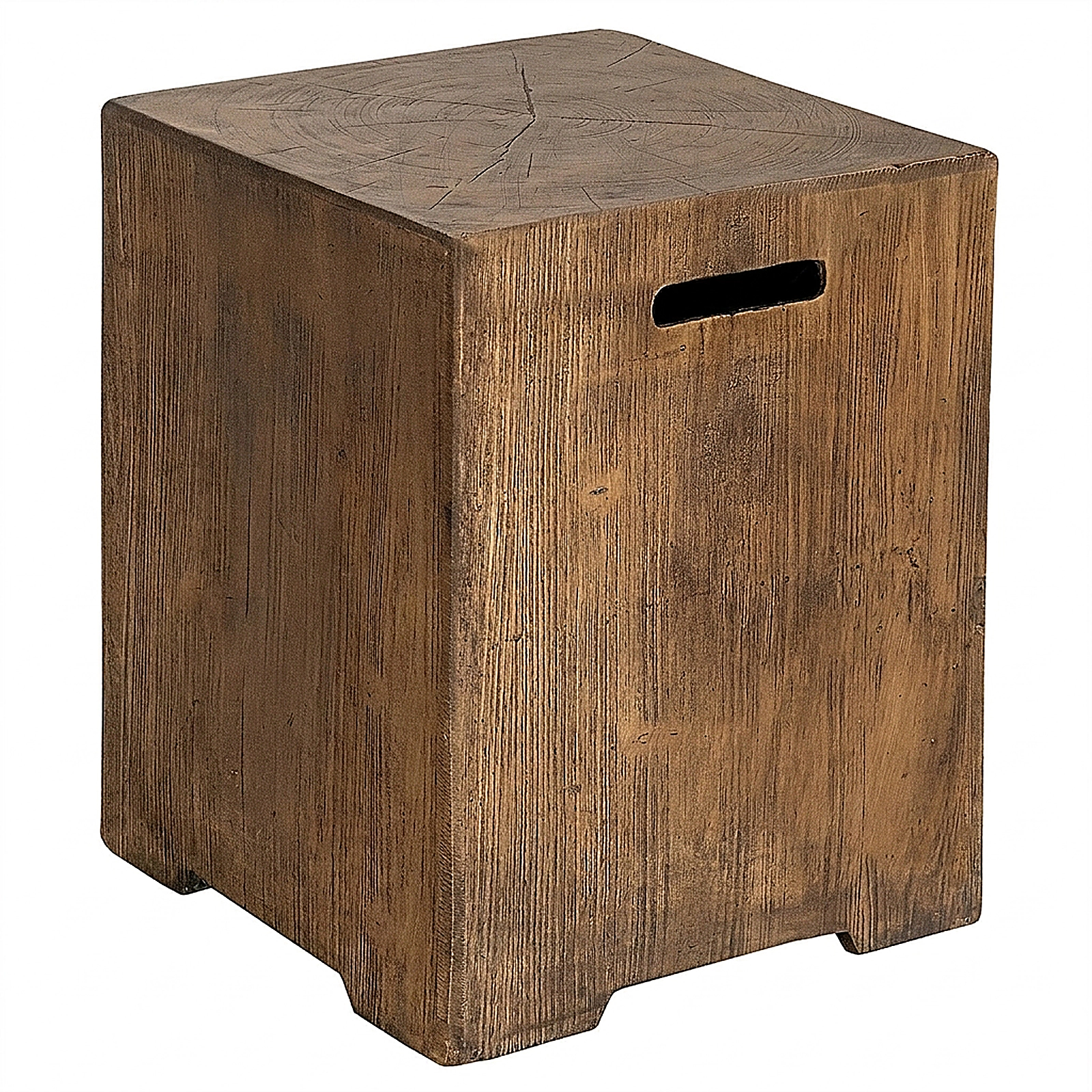 SUGIFT 16 Inch Outdoor Hideaway Side Table Brown for Standard 20 LBS Propane Tank