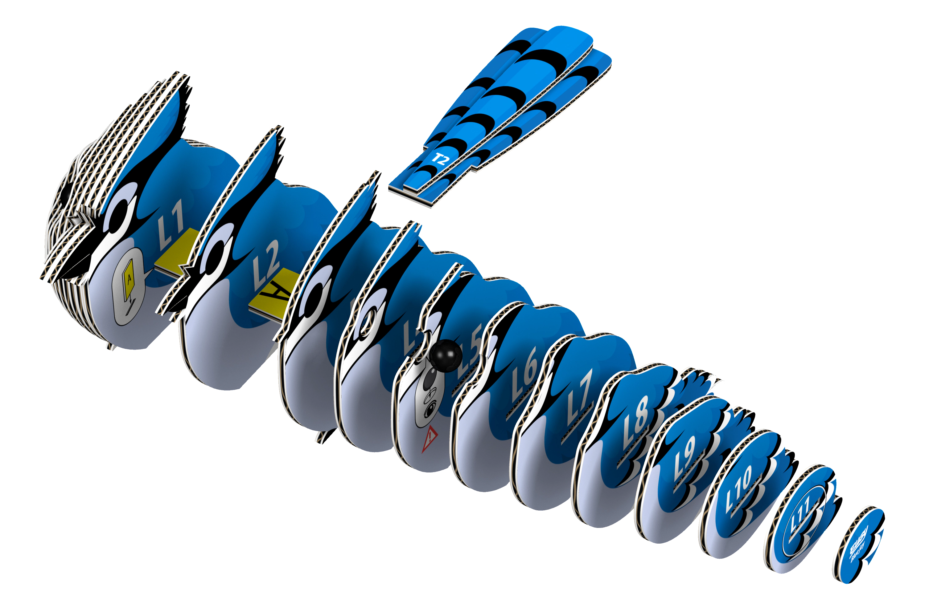 EUGY Blue Jay 3D Puzzle - contains 26 puzzle pieces
