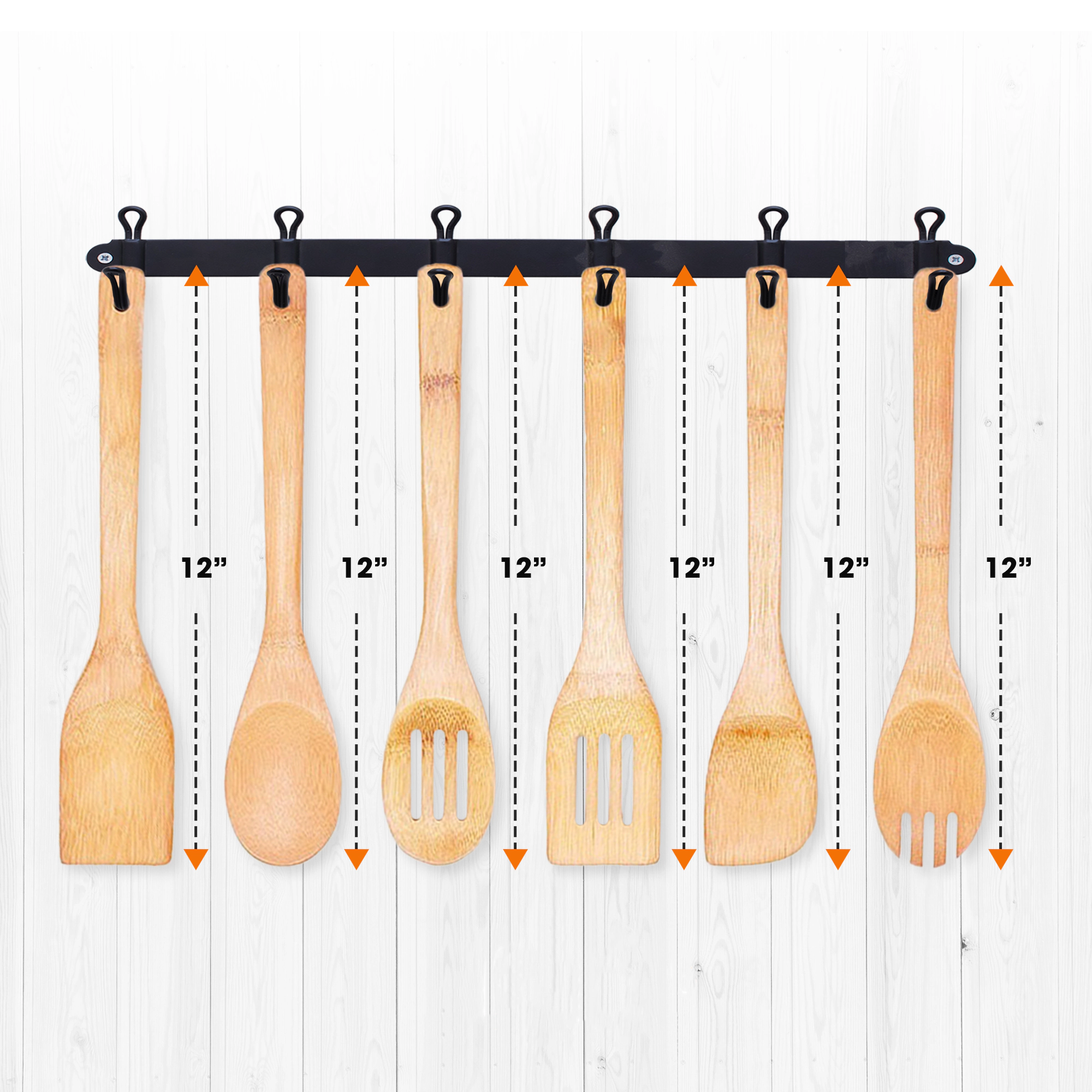 Cheer Collection 6-Piece Bamboo Cooking Utensil Set