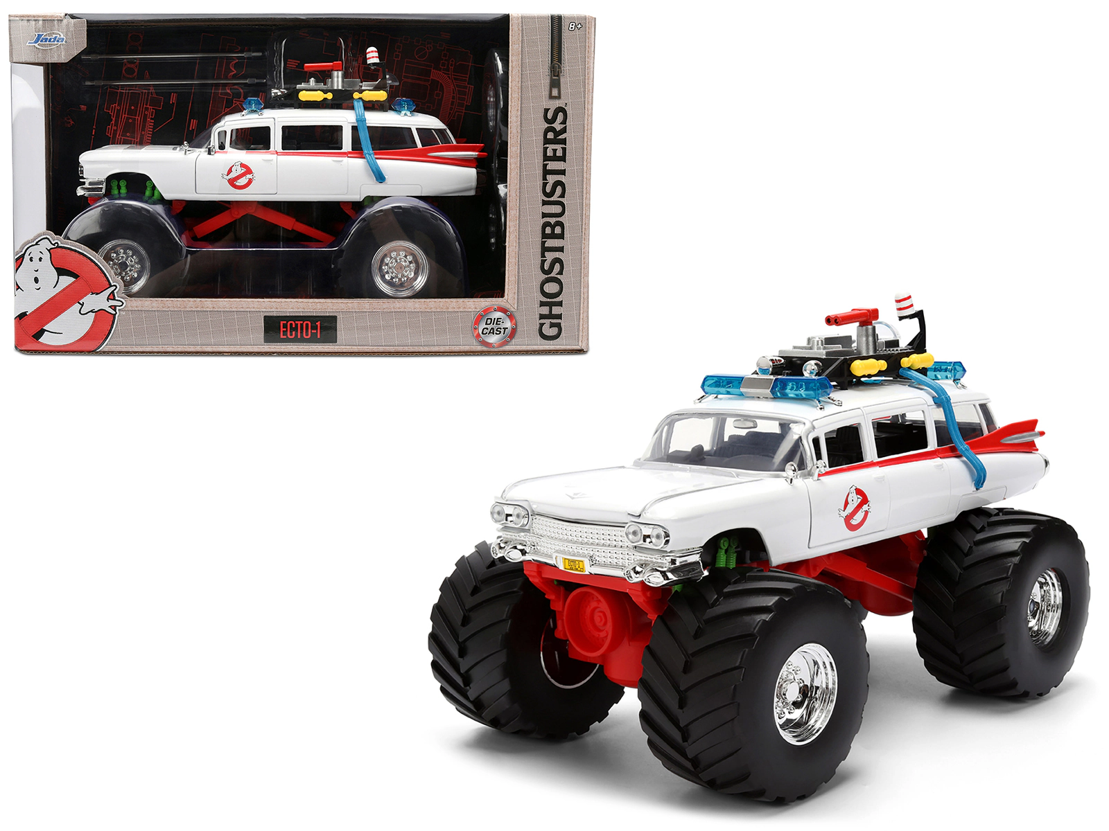 Jada 1959 Cadillac Ambulance Ecto-1 "Ghostbusters" (1984) Movie Monster Truck Version "Hollywood Rides" Series