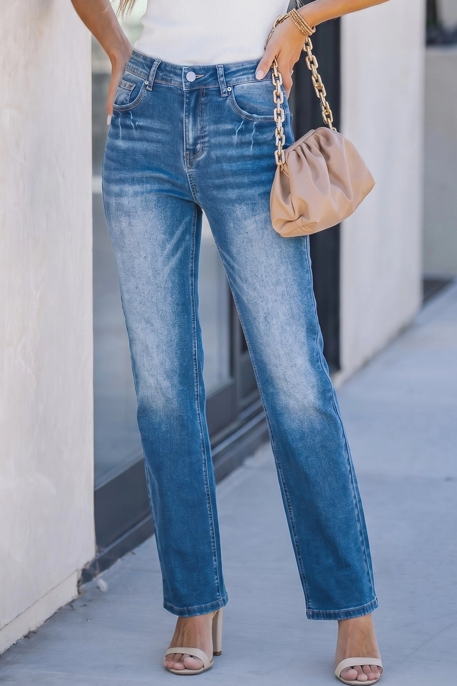 Threaded Pear Womens Raven Full Length Casual Jeans