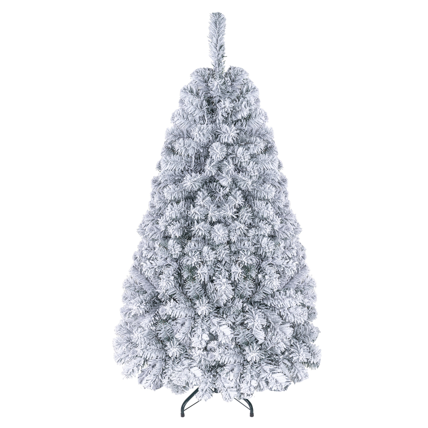 LJG 4.5 Feet Pre-Lit Premium Snow Flocked Christmas Tree with 150 Lights