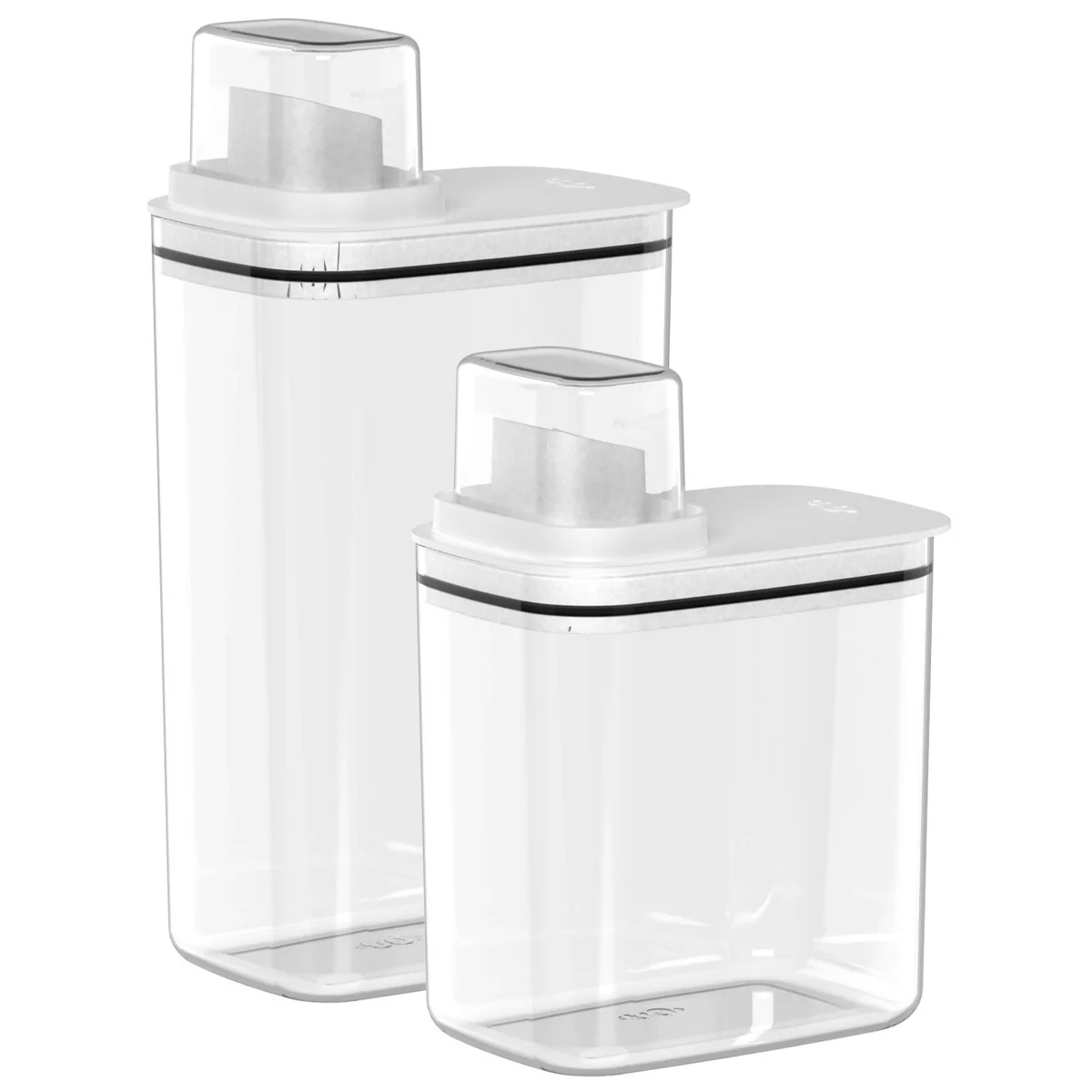 OU Laundry Detergent Dispenser w/ Measuring Cap 50oz & 77oz, Liquid Soap & Fabric Softener Dispenser w/ Drip Return Lid