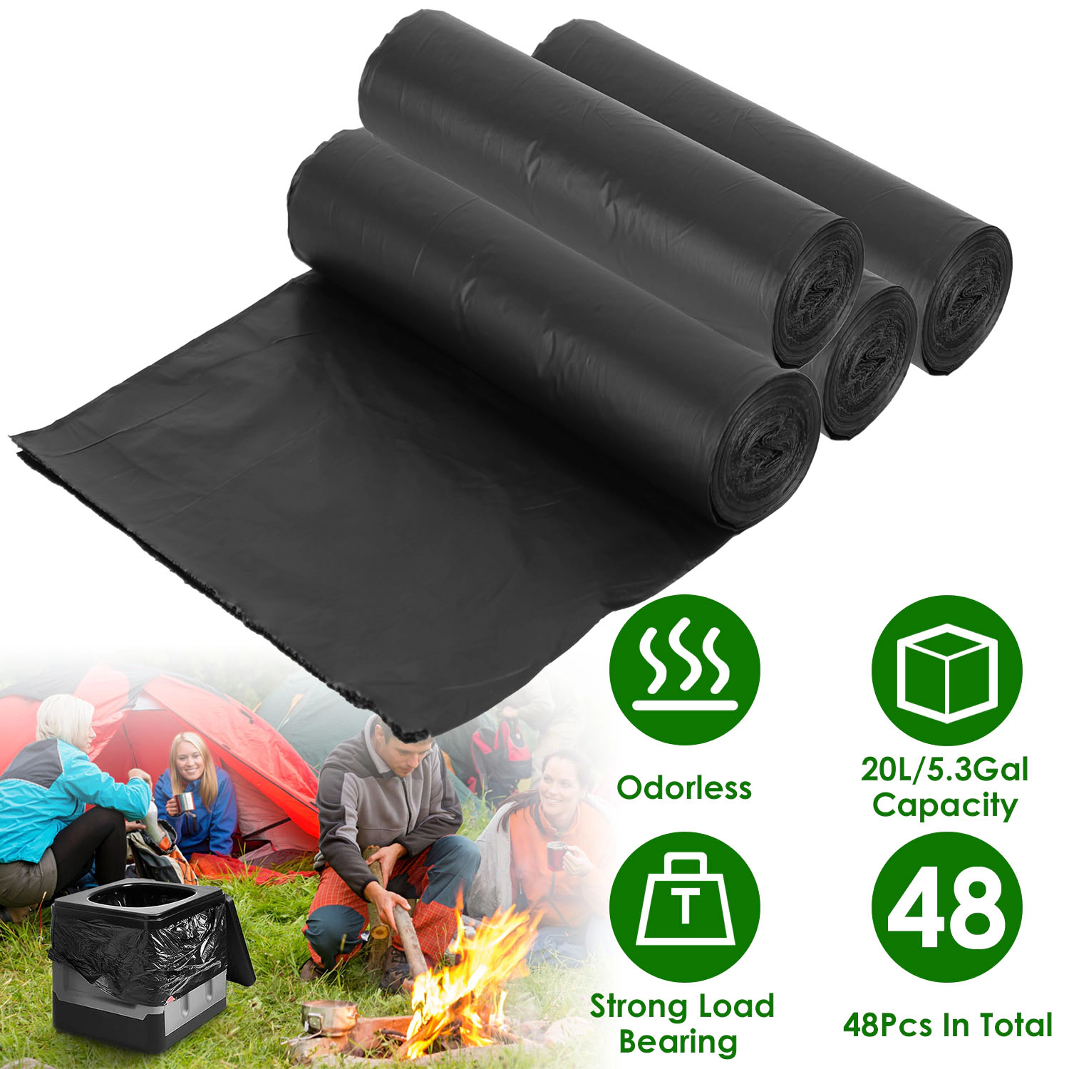 GBruno Biodegradable 5.3 Gallon Trash Bags