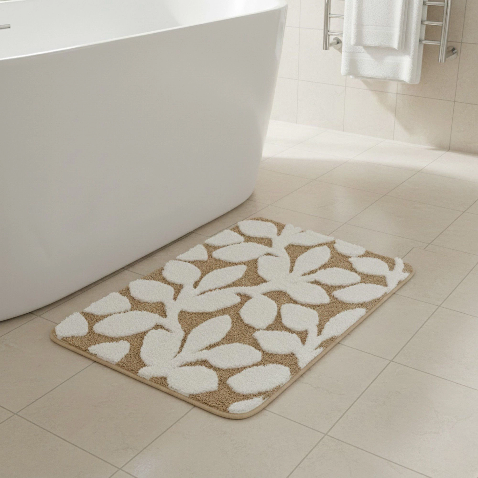 Alilang Unisex Floral Pattern Bath Mat Soft Textured Bathroom Rug