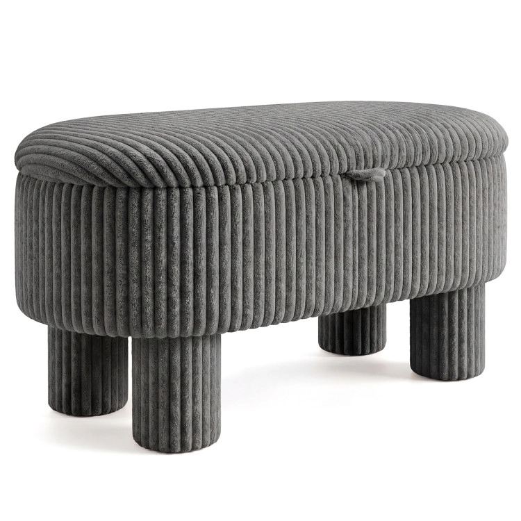 Hivvago 42 Inch Storage Ottoman Bench Corduroy Fabric Upholstered Foot Stool
