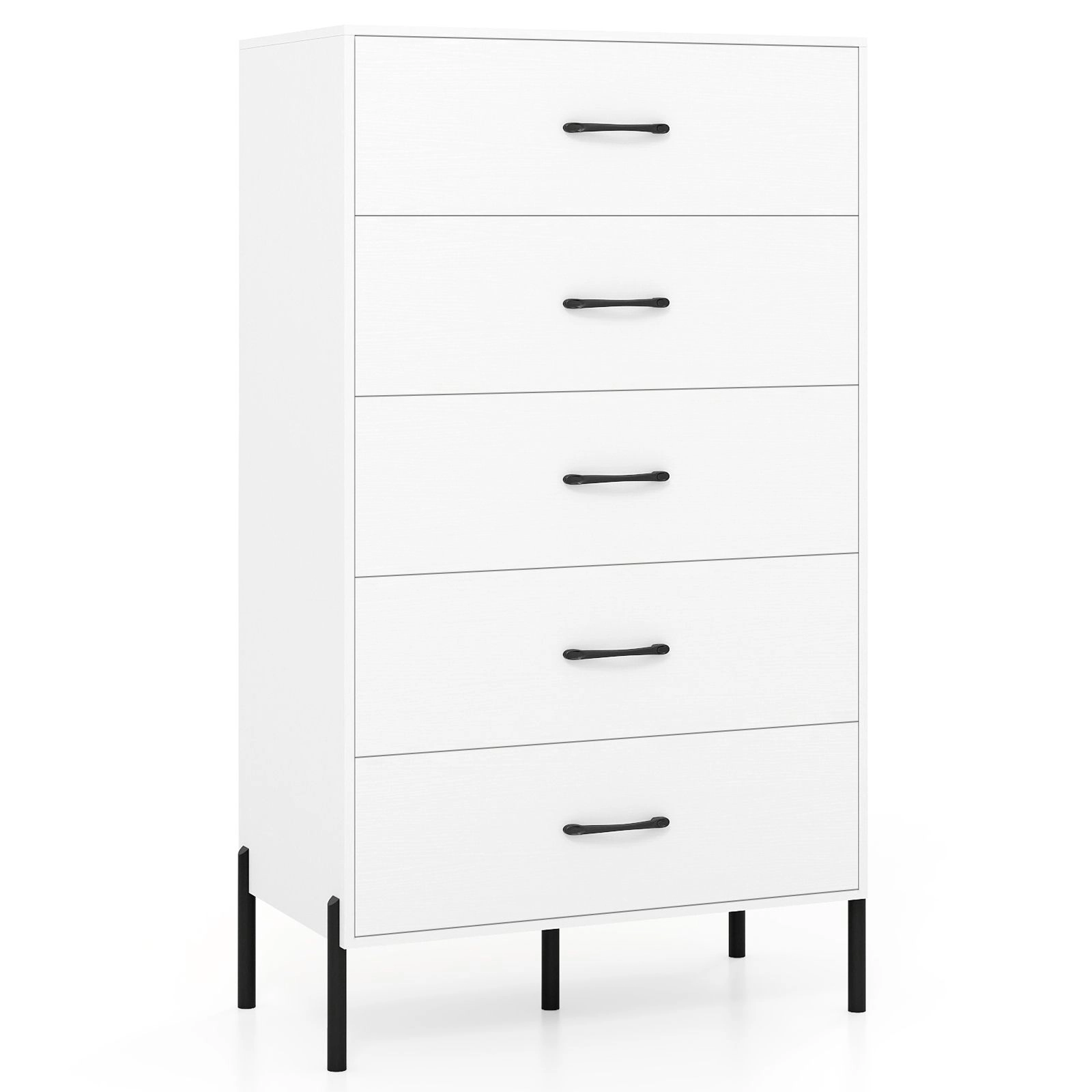 SlickBlue 5 Drawer Storage Chest Tall Dresser for Bedroom Living Room