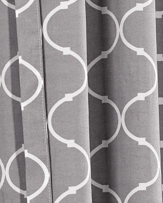 Kate Aurora Gray & White Lattice Clover Ultra Luxurious Single Tie Up Window Curtain Shade - 42 in. W x 63 in. L