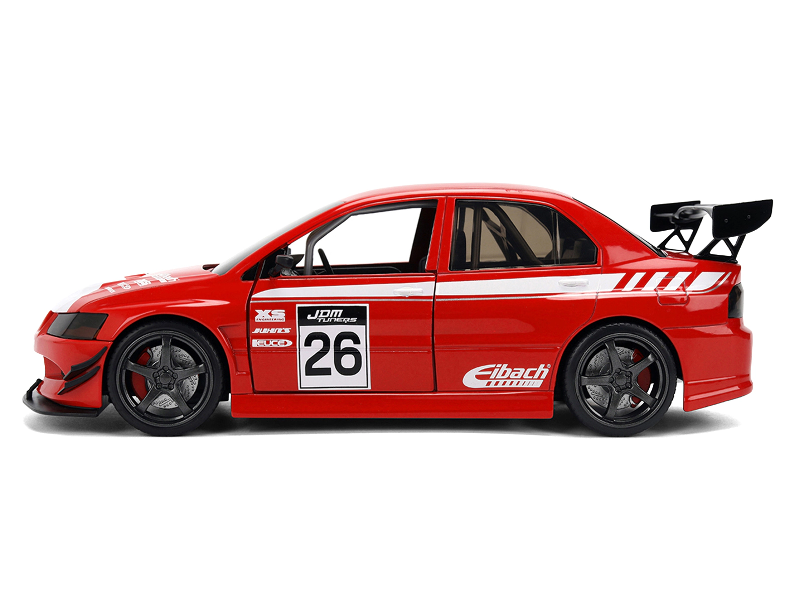 Jada Collectible 2006 Mitsubishi Lancer Evolution Ix Rhd (Right Hand Drive) #26 Red With White Graphics "Jdm Tuners"