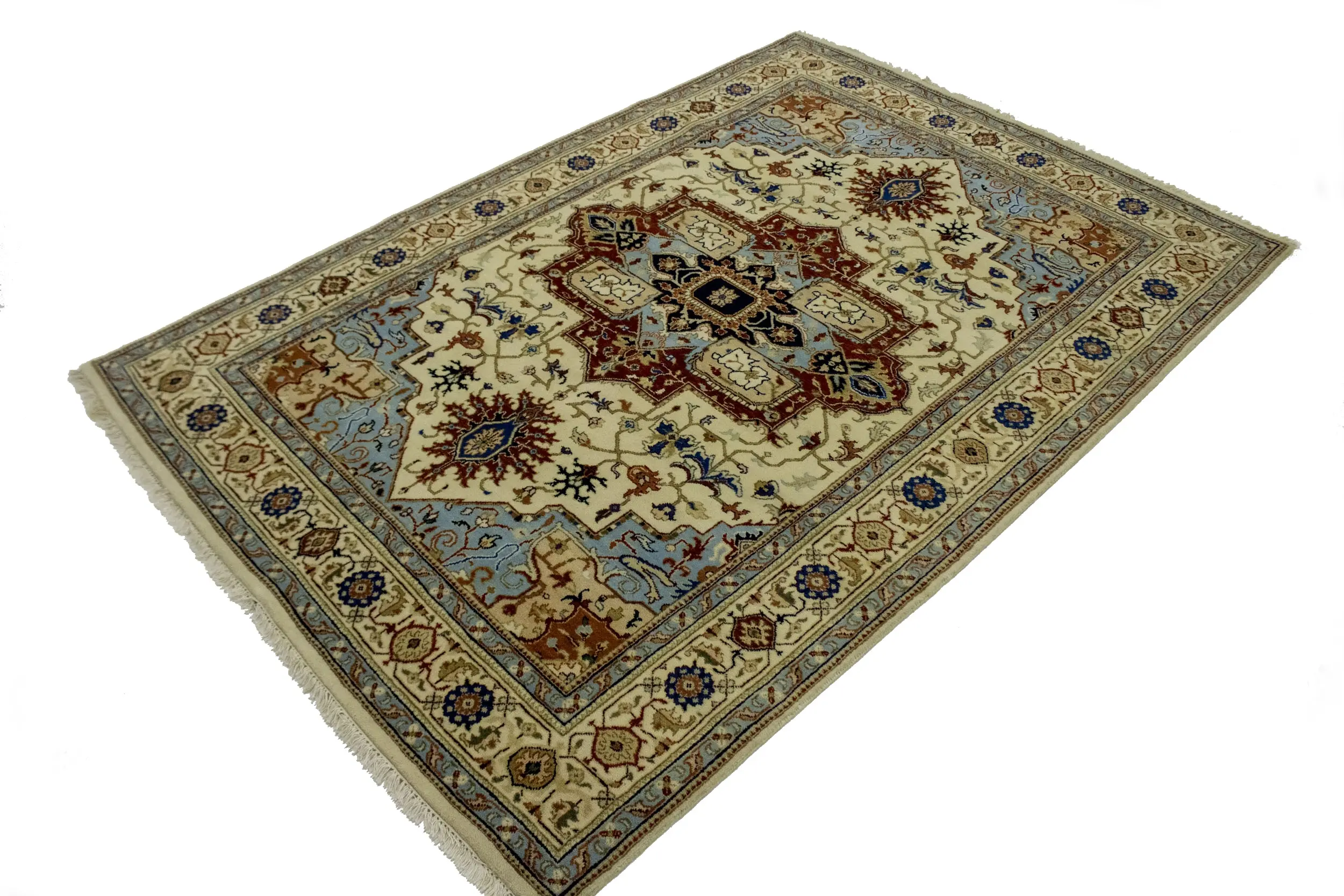Magic Rugs Cream Geometric Floral 6X8 Oriental Rug