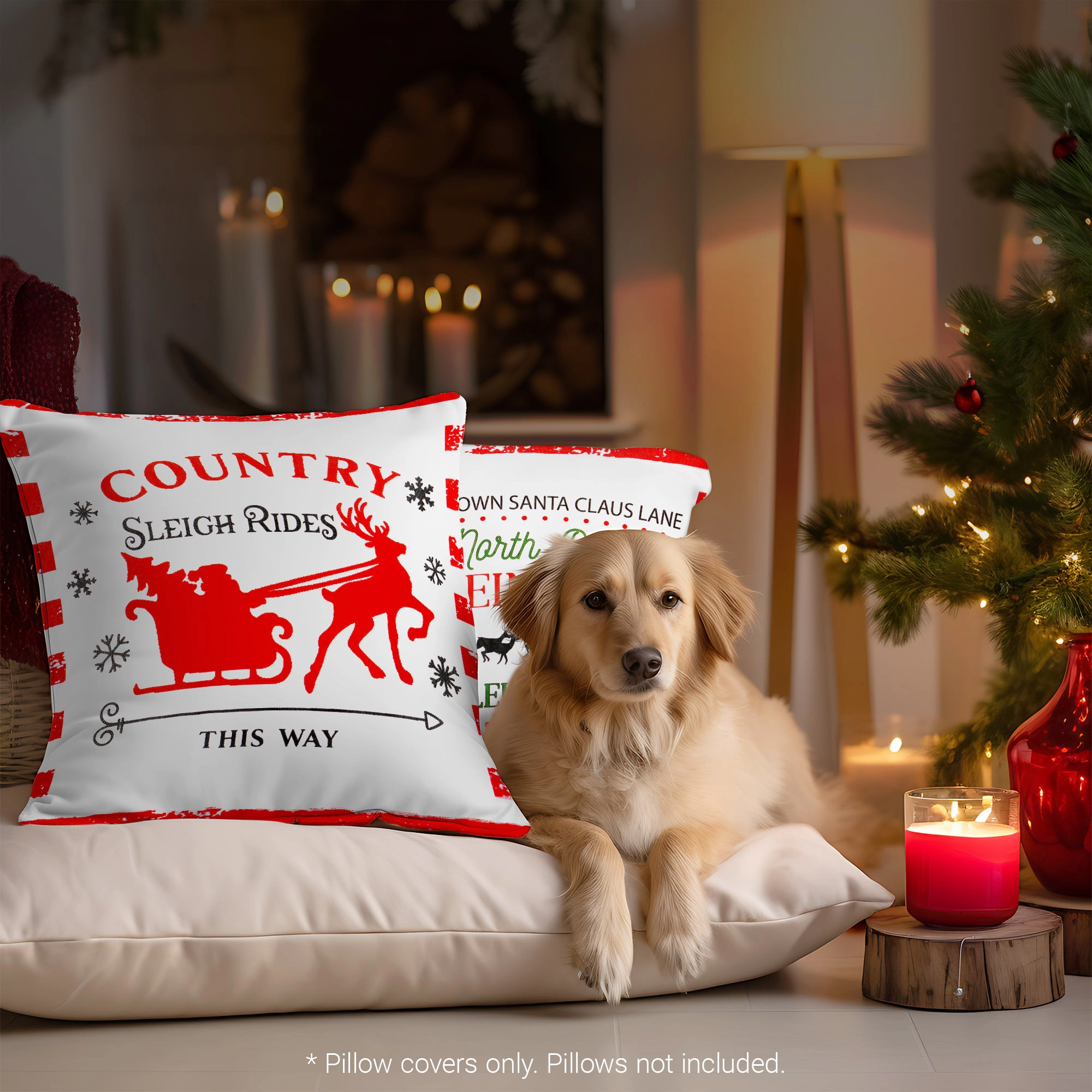 G128 Farmhouse Cookie Pine Spruce Decorative Throw Pillow Covers