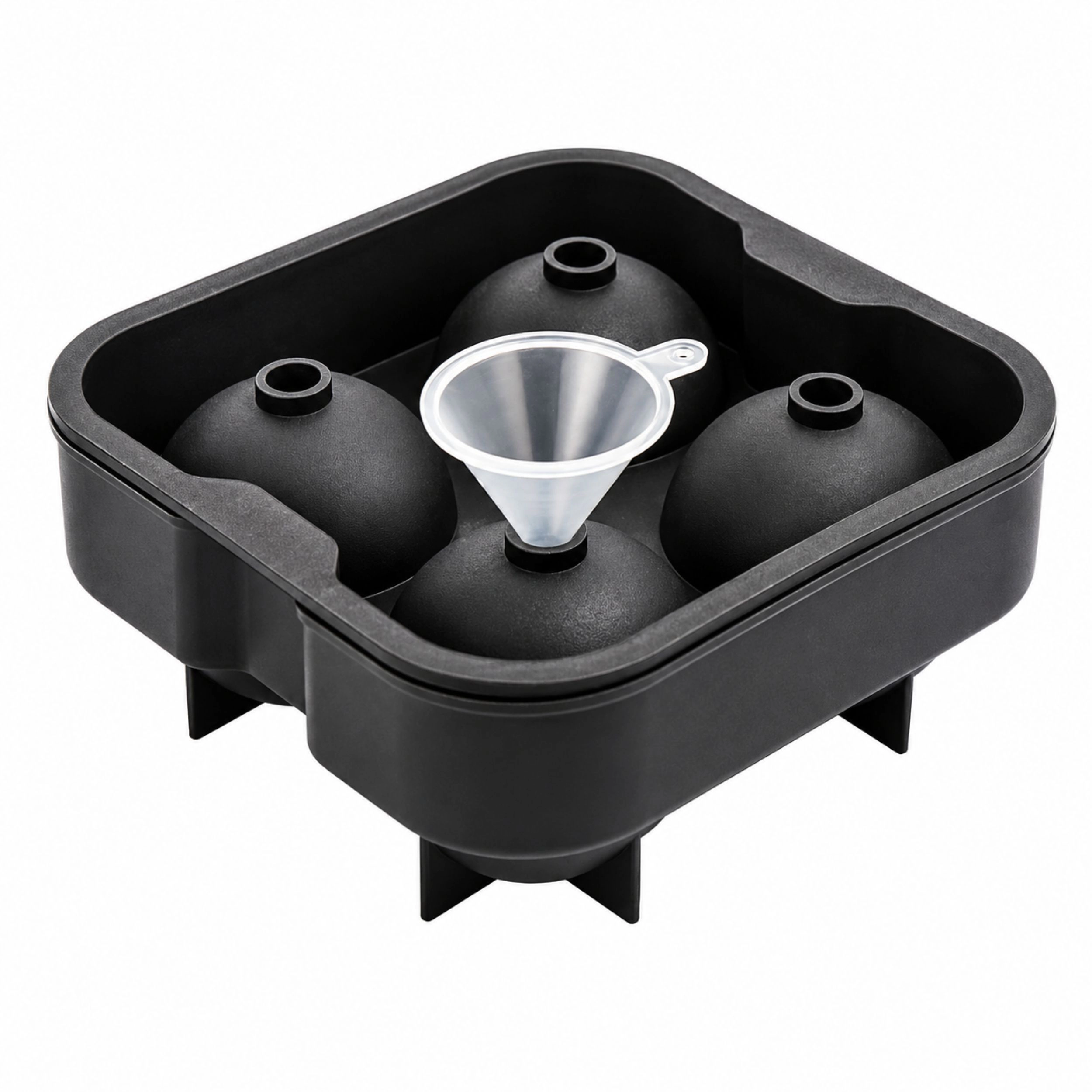 Home Collection Silicone Ice Ball Maker Mold for 4 Round Whiskey Ice Spheres