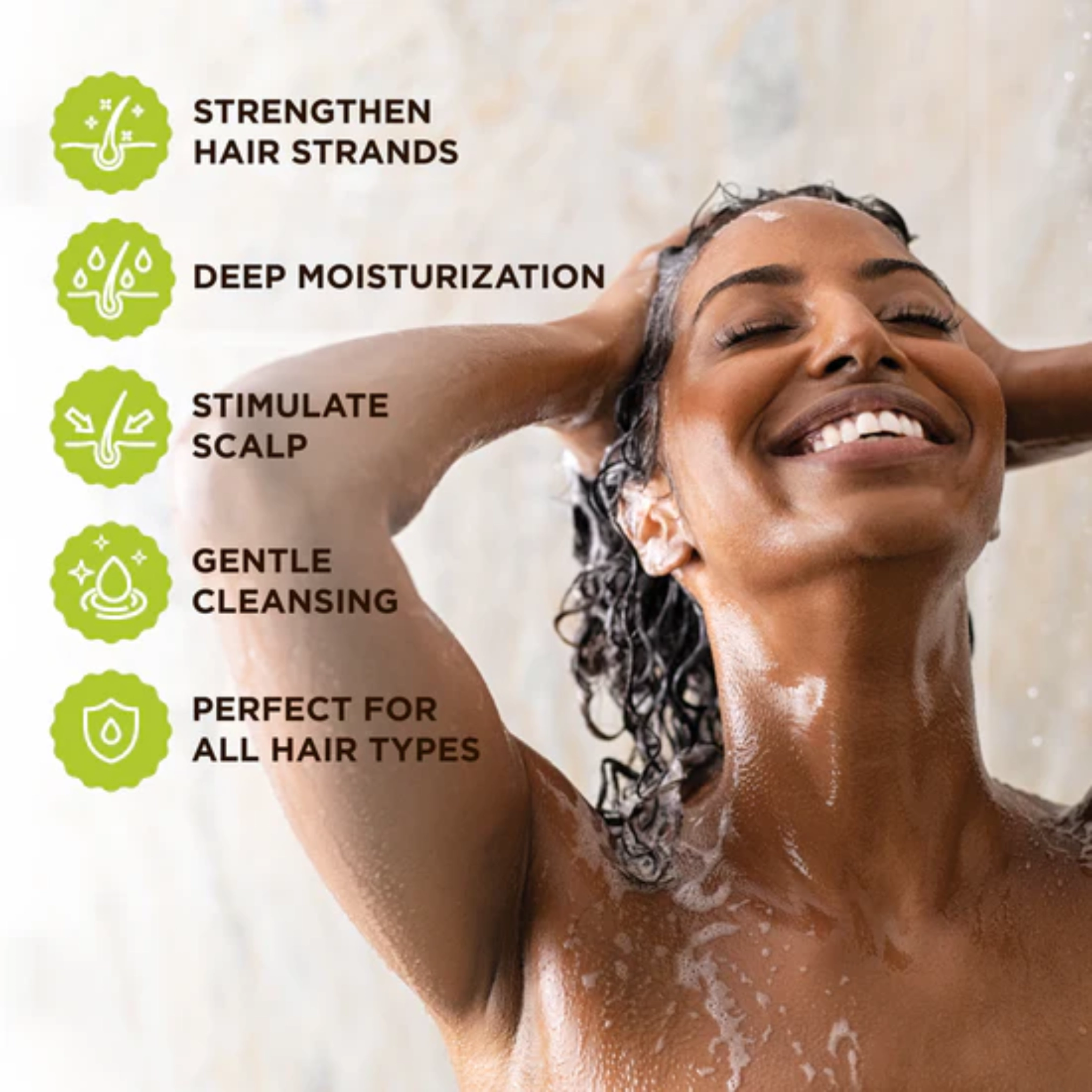 Esha Unisex Coconut, Plant Protein & Biotin Shampoo for Curly Hair Natural Curl Hydrating Shampoo