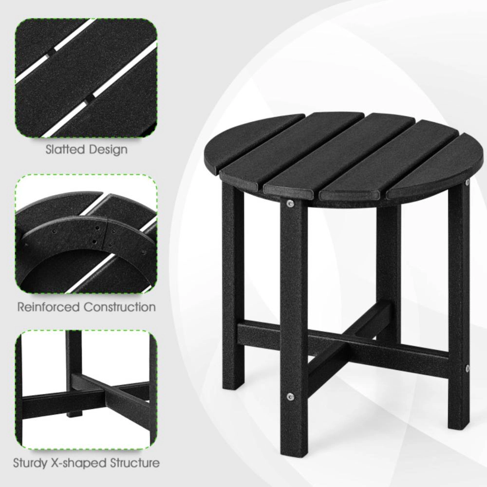 Hivvago Set Of 2 18 Inch Round Weather-Resistant Adirondack Side Tables