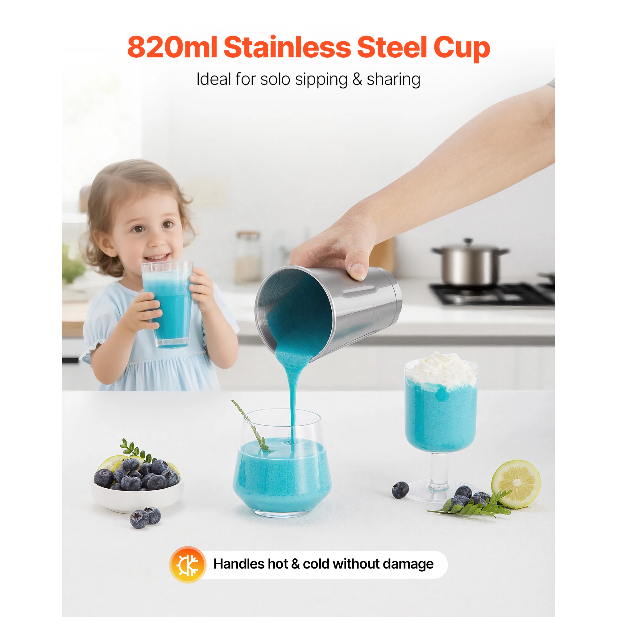 HONGGE Milkshake Maker Milk Shake Mixer Single Head Drink Blender Machine Dual-Speed Adjustment