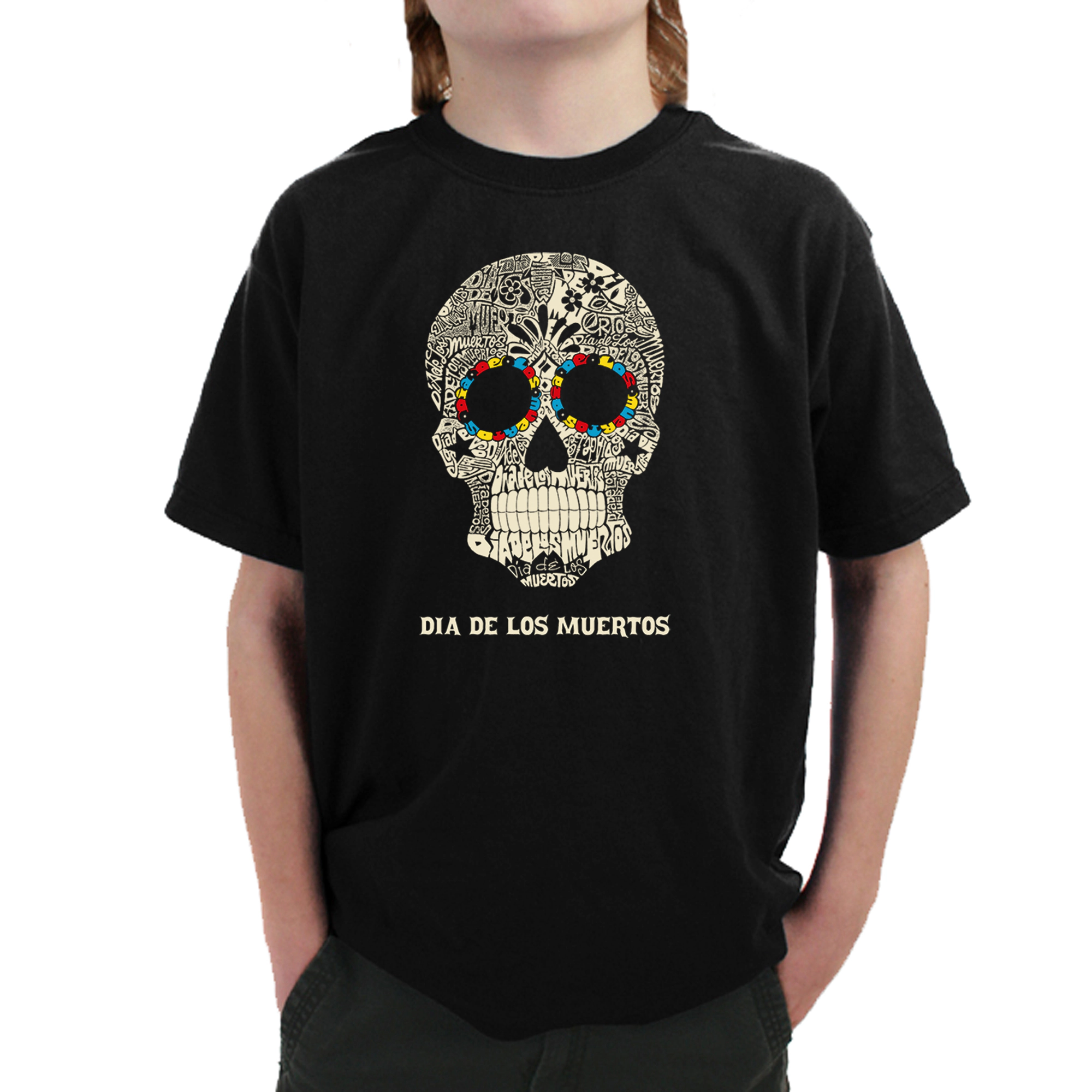 LA Pop Art Boy's Word T-Shirt - Dia De Los Muertos