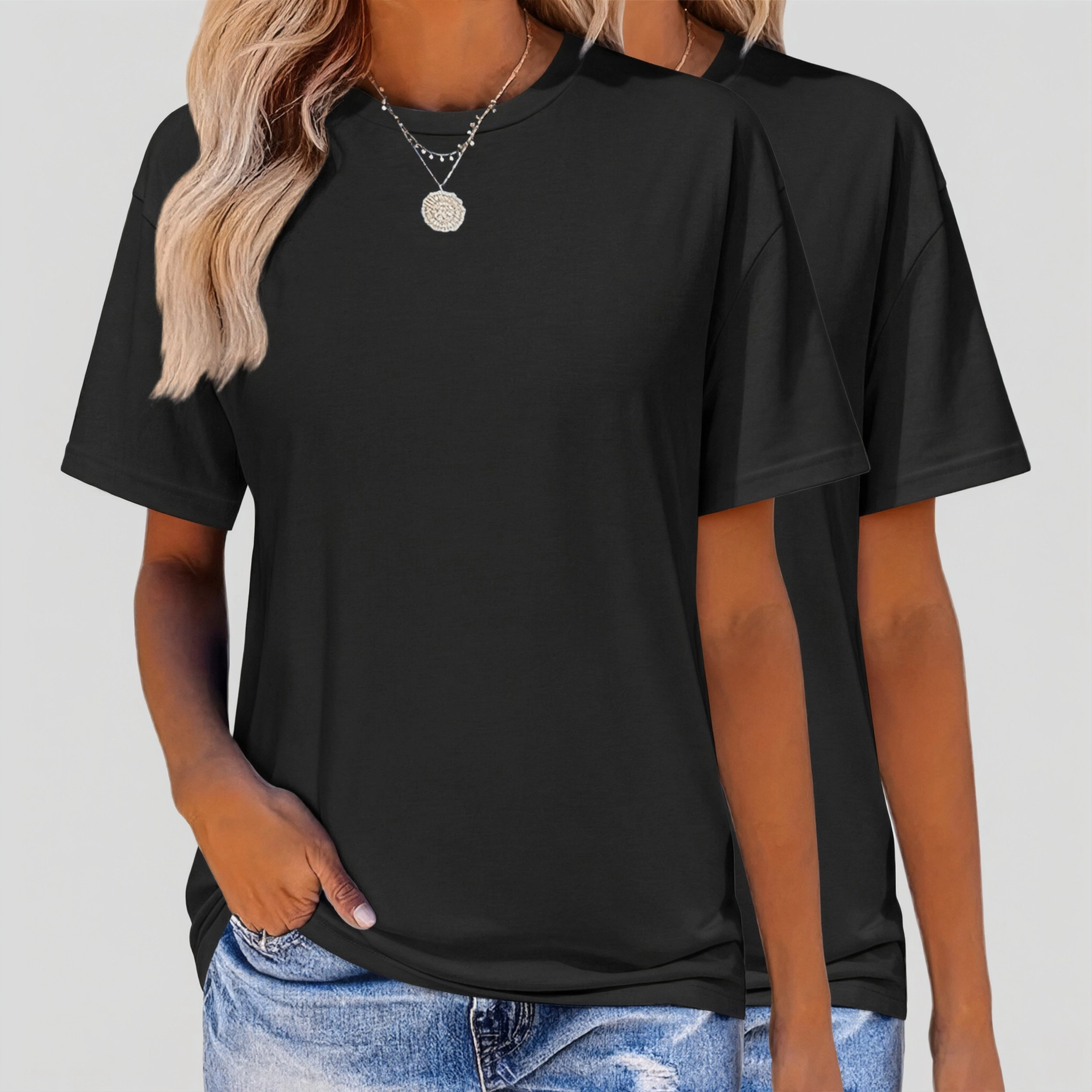 Zeagoo Women Crew Neck Short Sleeve T Shirt