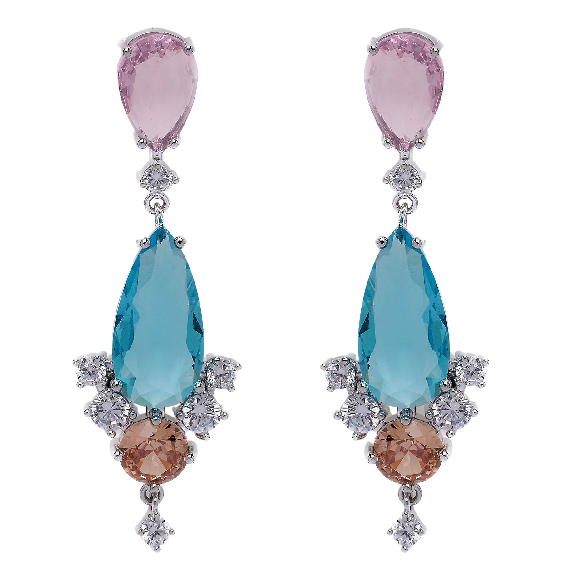 AGP PARIS Womens Multicolored Geometric Drop Earrings