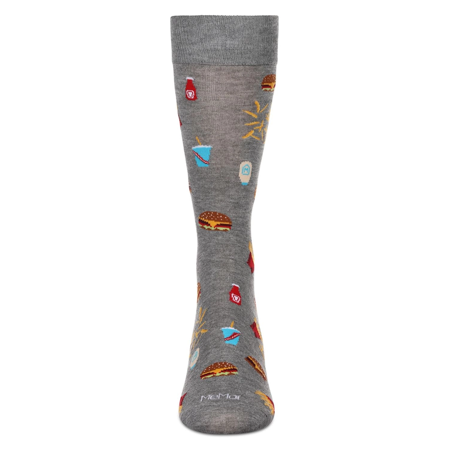 MeMoi Men's Burgers & Fries Rayon From Bamboo Crew Socks