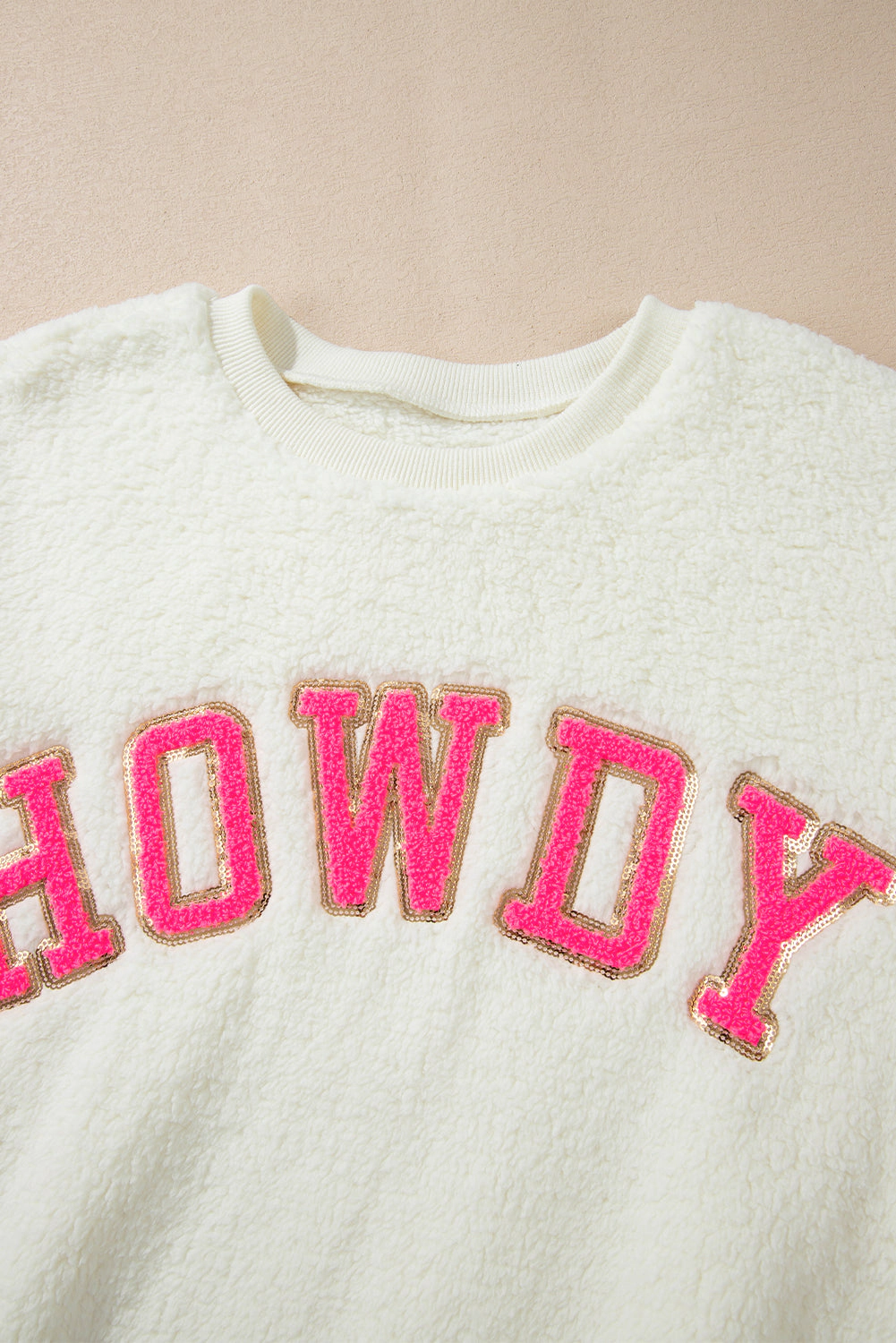Threaded Pear Women's Mila Sherpa Howdy Patched Pullover