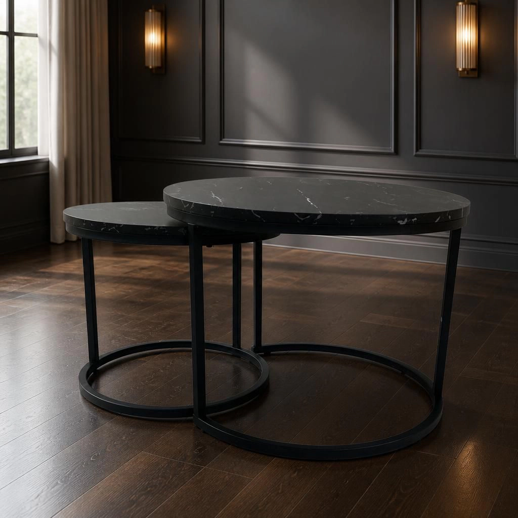 GOODSILO Functional Multi-Use Wood and Metal Flat Accent Table