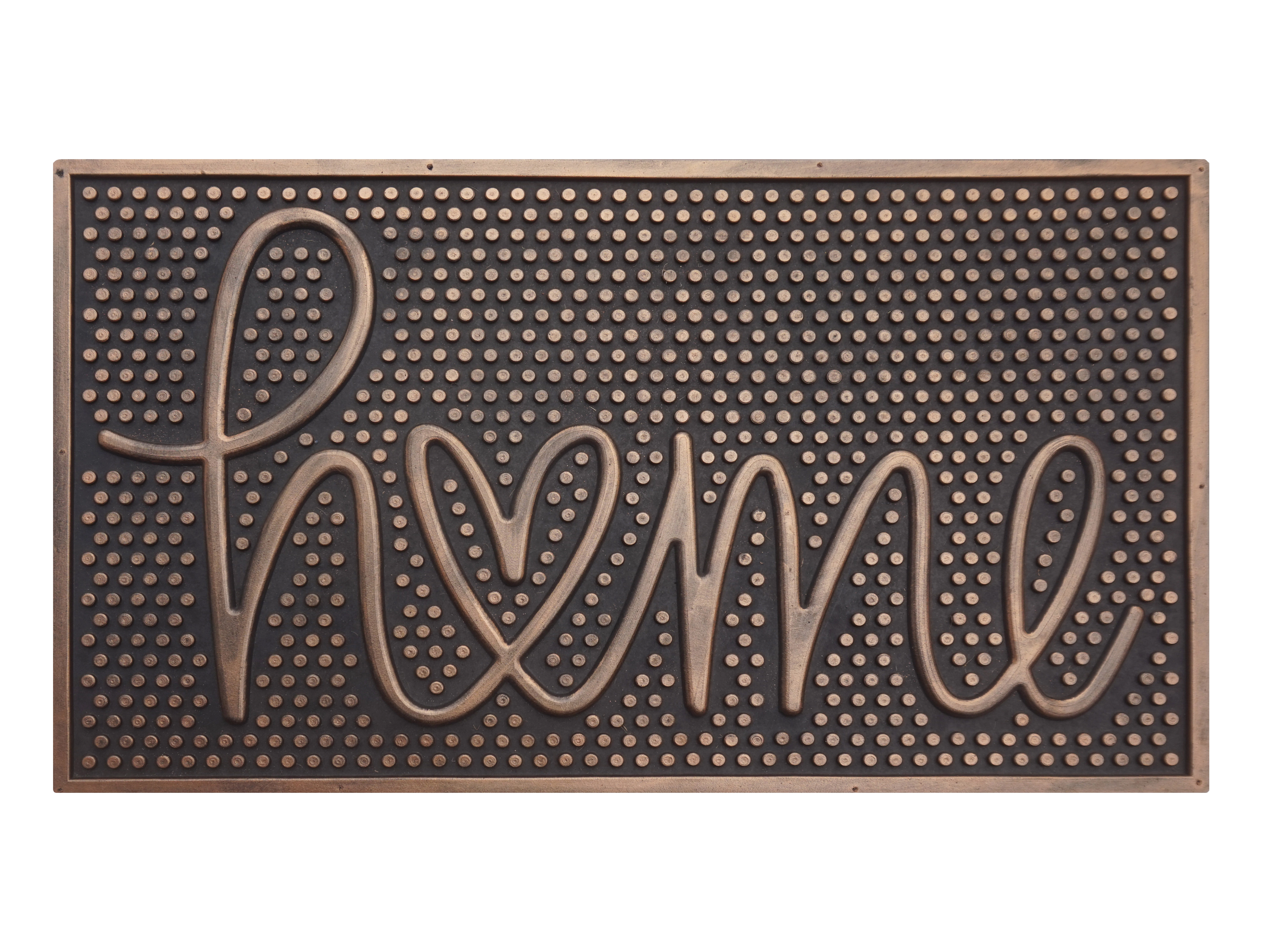 A1 Home Collections Home Printed Bronze Rubber Welcome Doormat Non-Slip Indoor Outdoor Entry Mat 18 x 30 In