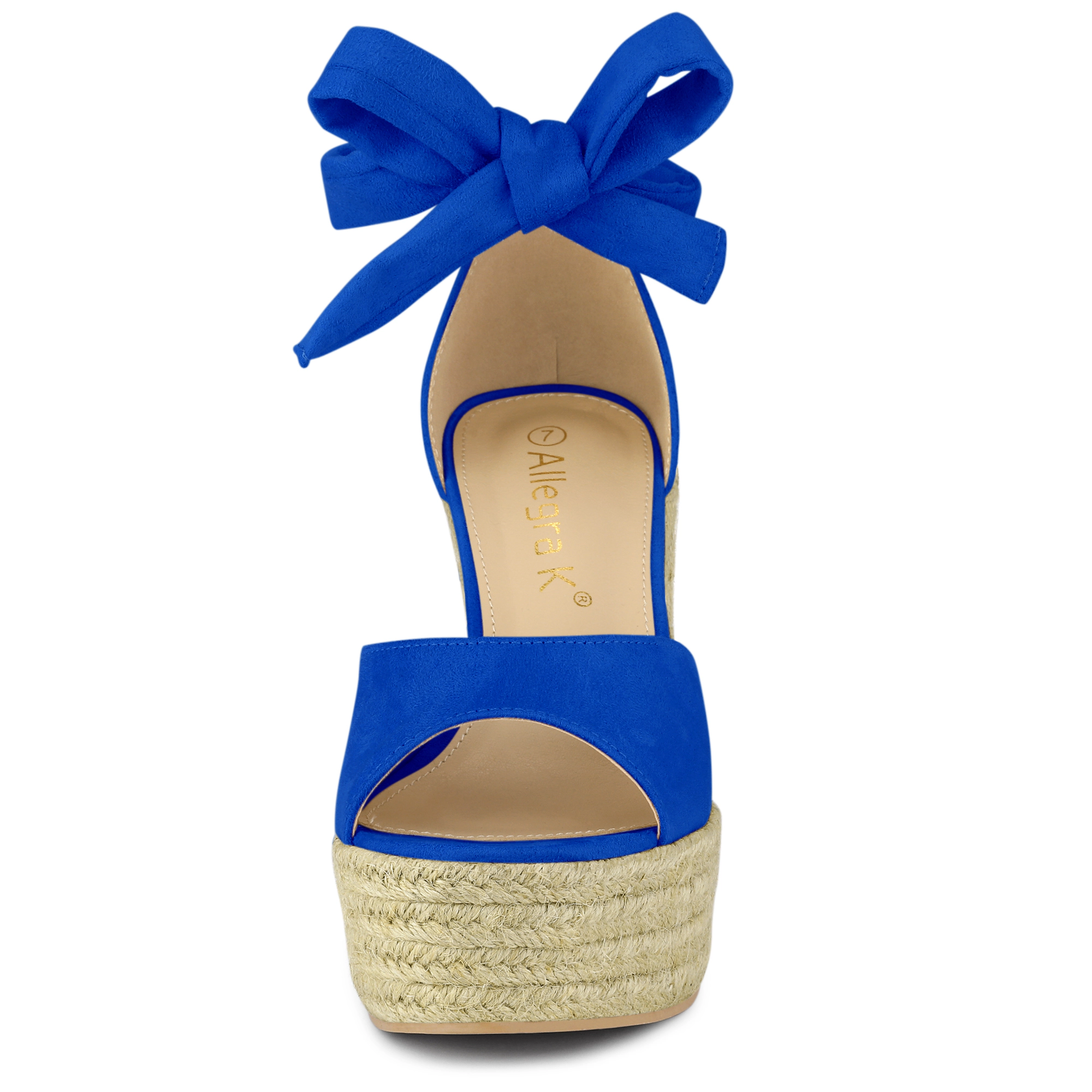 BLISSFUL STEP Women's Espadrilles Tie Up Ankle Strap Wedges Sandals