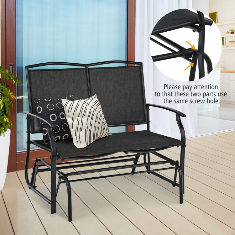 Hivvago Iron Patio Rocking Chair For Outdoor Backyard