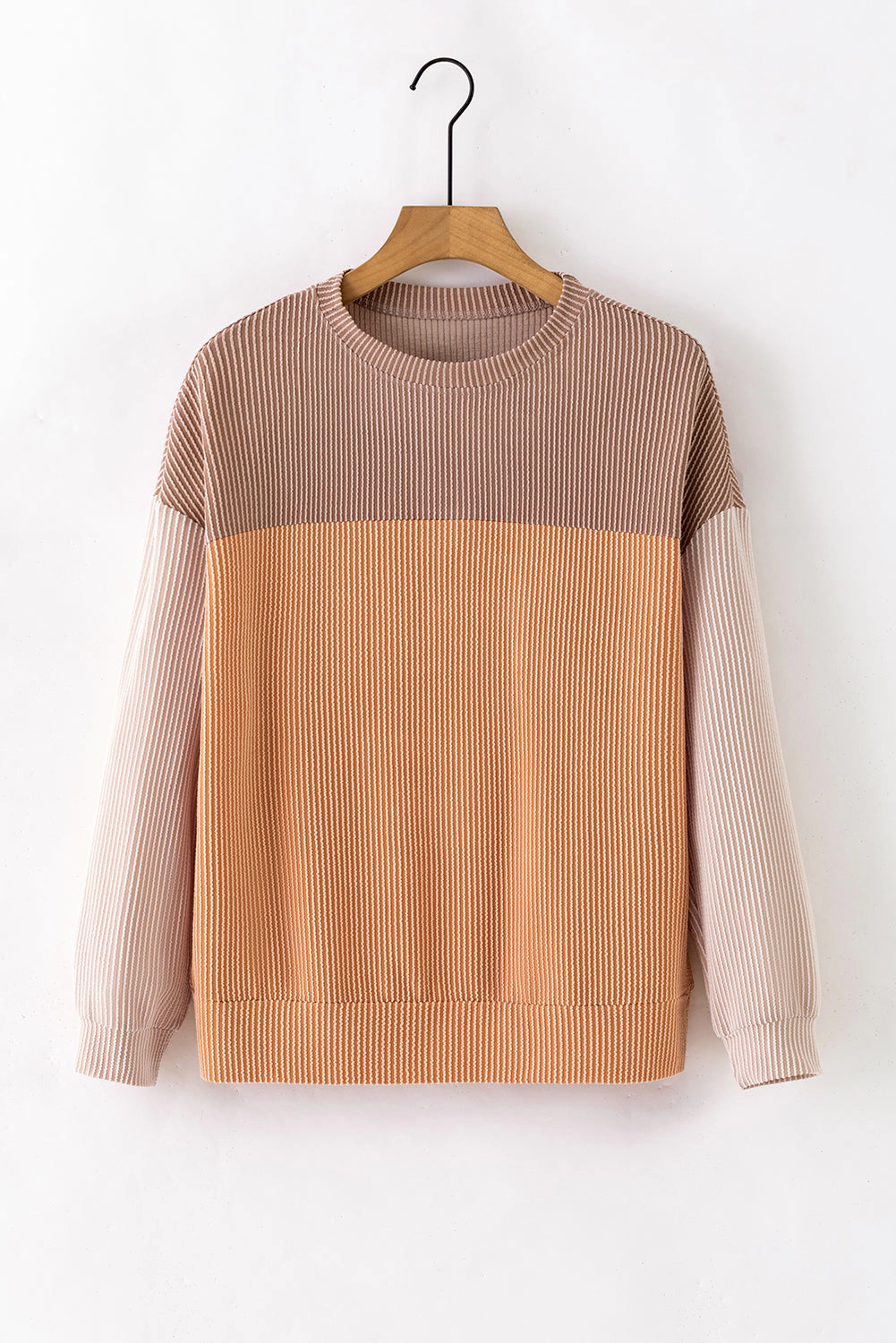 Threaded Pear Women's Adaline Ribbed Loose top Long Sleeve Top
