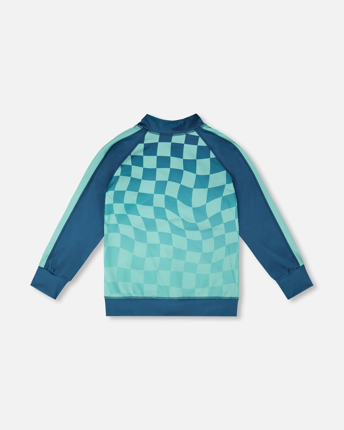 Deux par Boys Full Zip Athletic Cardigan Recycled Polyester Printed Checkerboard