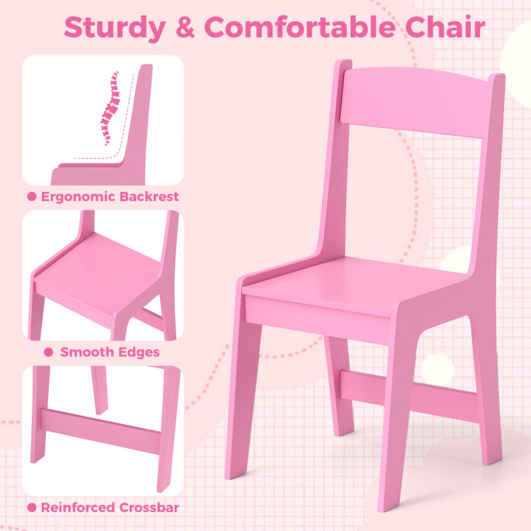 Hivvago Kids Study Desk And Chair Set With Chair Hutch And Storage Cabinet For 3+ Years Old