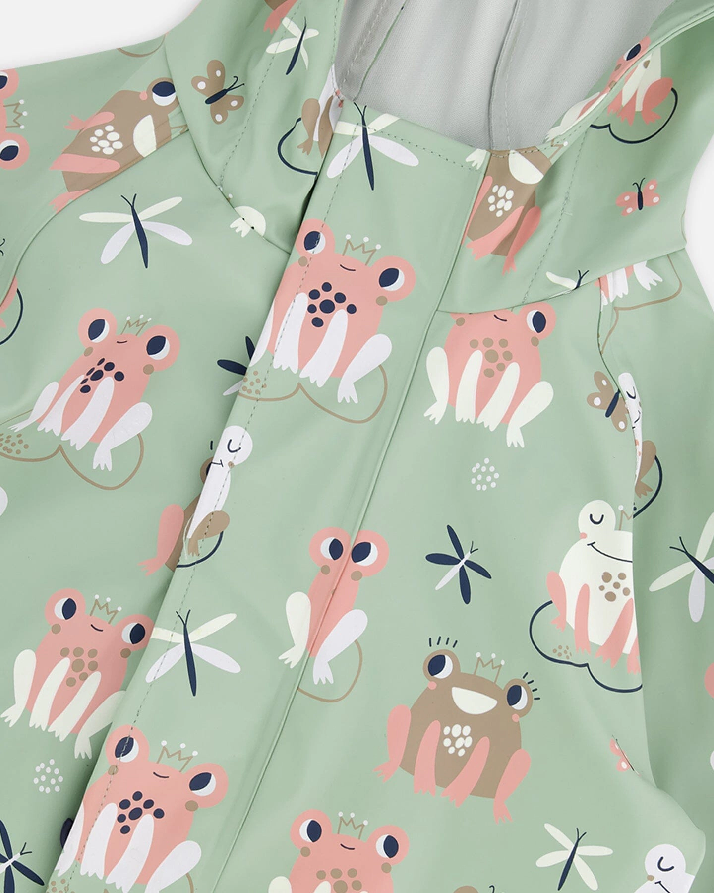 Deux par Girls Rain One-Piece Polyurethane Frog Print