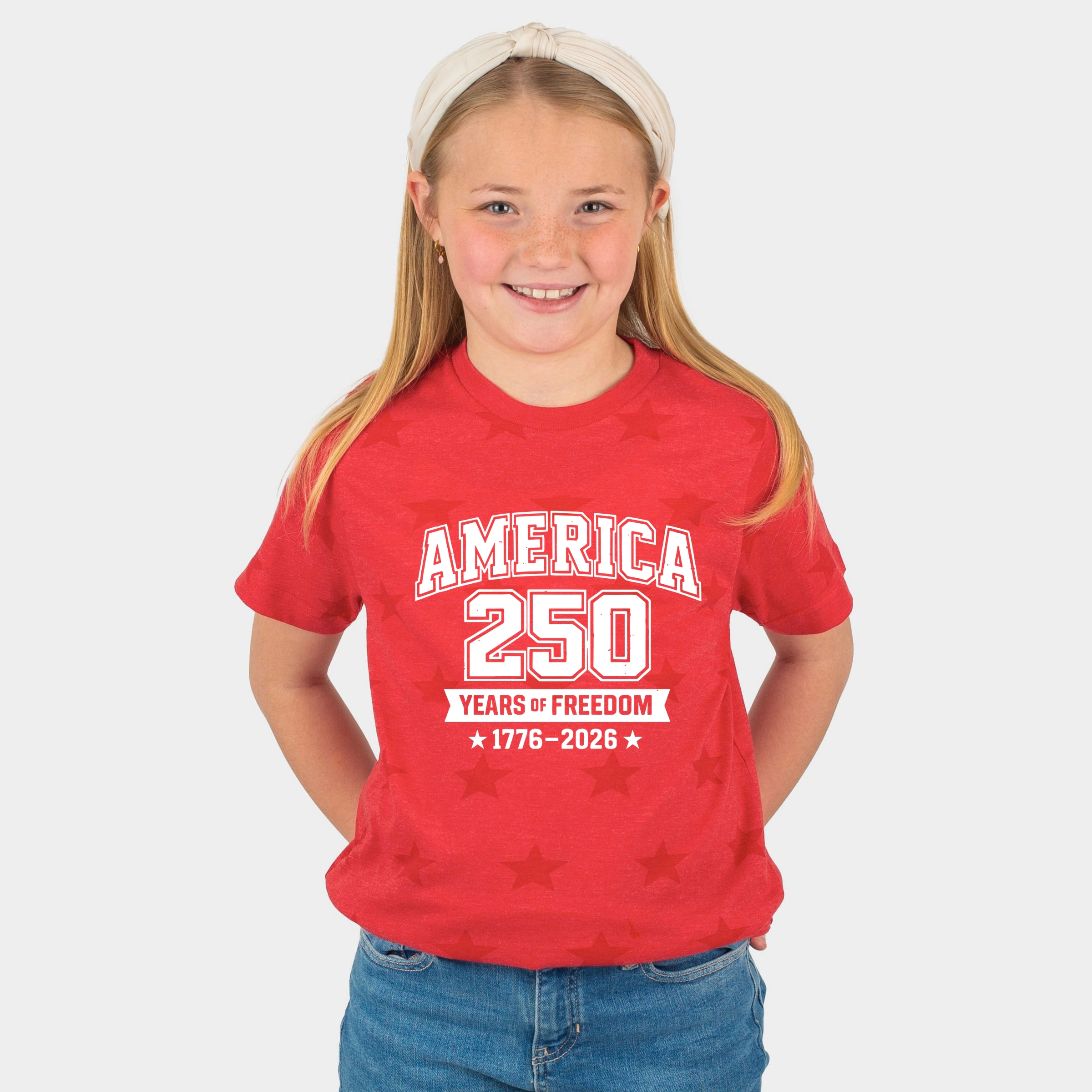 The Juniper Shop - America 250 Years of Freedom Varsity Youth Short Sleeve Star Tee
