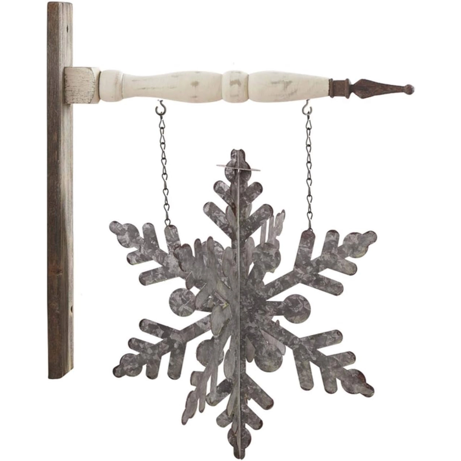 K&K Interiors 3D Tin Snowflake Christmas Arrow Replacement Sign 15.75 inch - Arrow Sold Separately