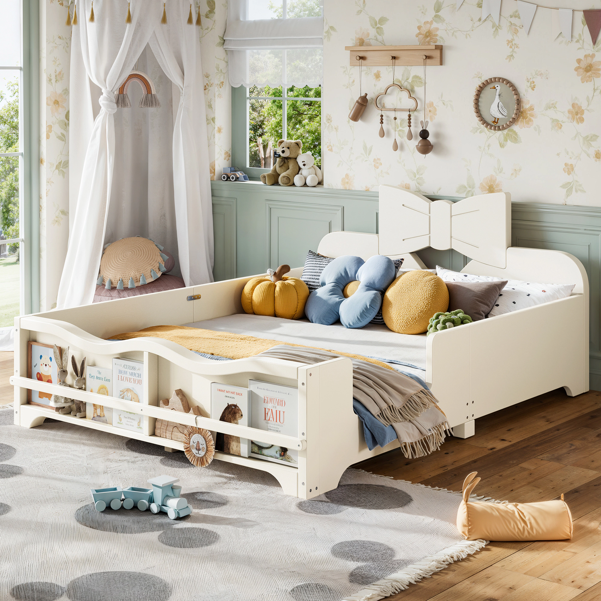 GOODSILO Full Wooden Bed Frame