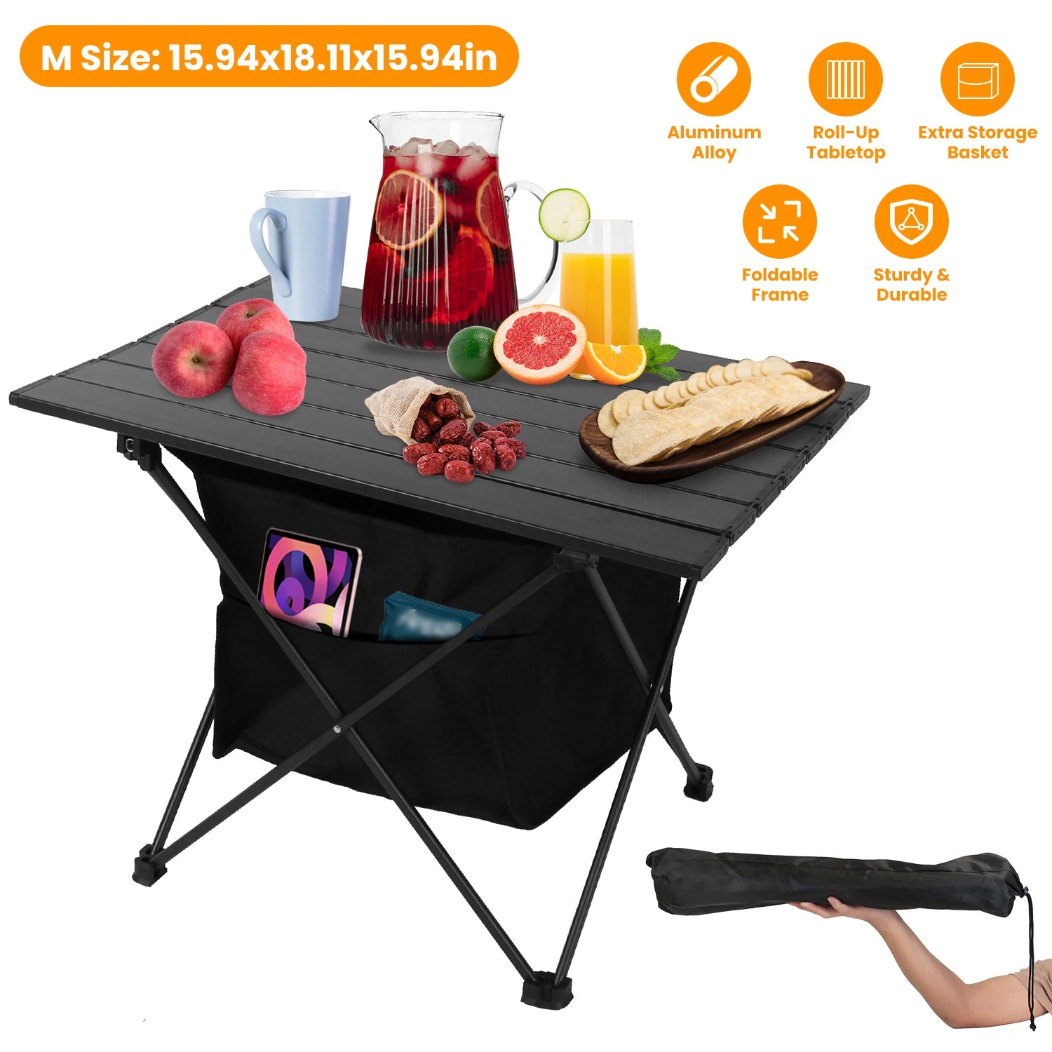 IMounTEK Unisex Foldable Camping Table With Basket