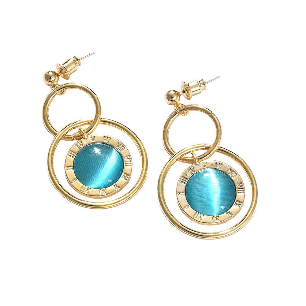 SOHI Women's Circular Drop Earrings
