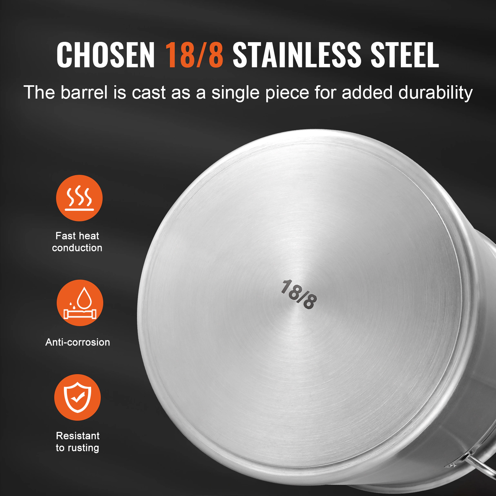 HONGGE 42 Quart 18/8 Stainless Steel Stock Pot with Lid, Induction-Compatible Cookware for Big Batch Cooking