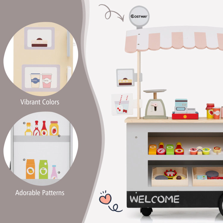 Hivvago Toy Cart Play Set with POS Machine and Lovely Scale