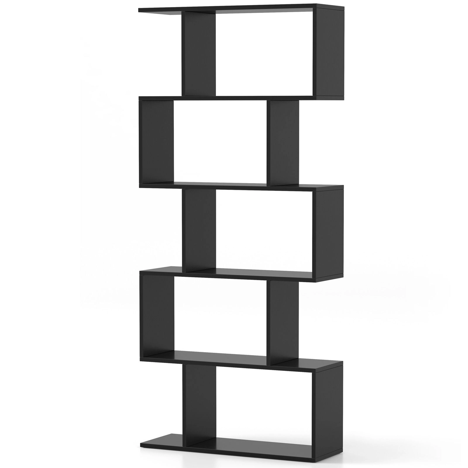 SlickBlue 5-Tier Geometric Bookcase, Freestanding Storage Shelf