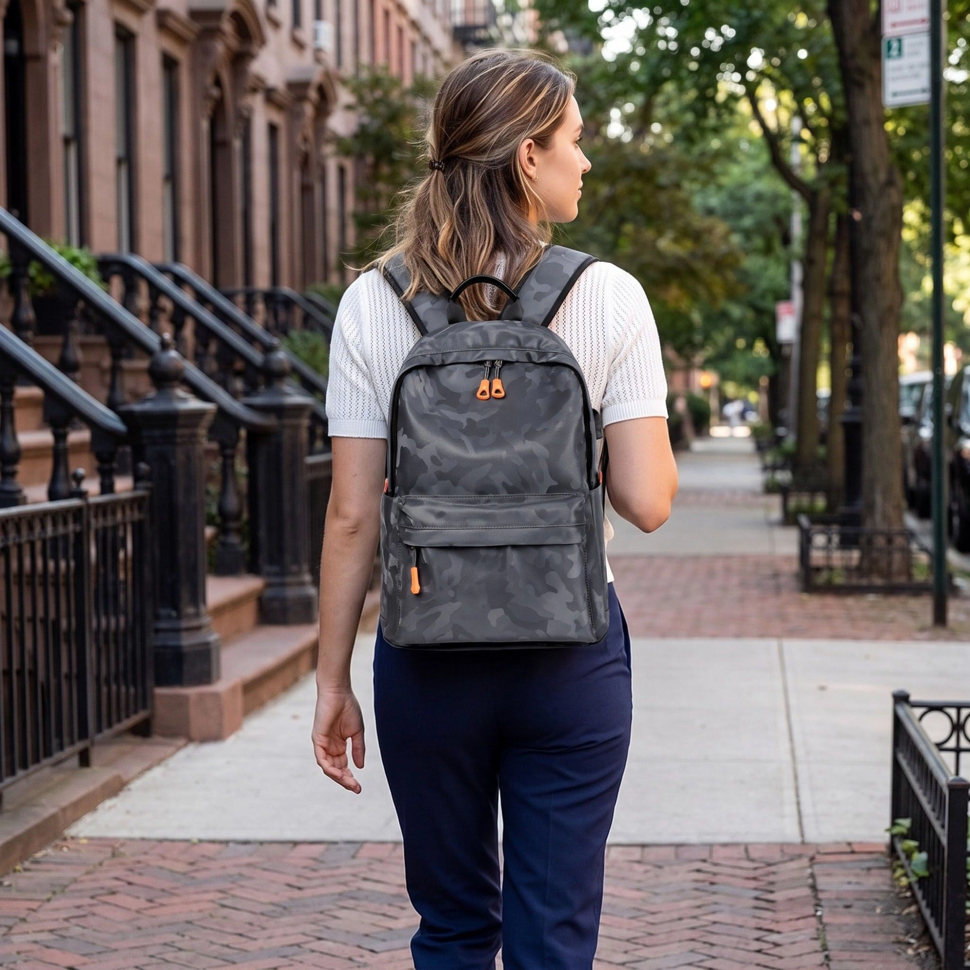 Alilang Women's Stylish Camouflage Laptop Backpack - Lightweight  School & Travel Bag for Men and Women