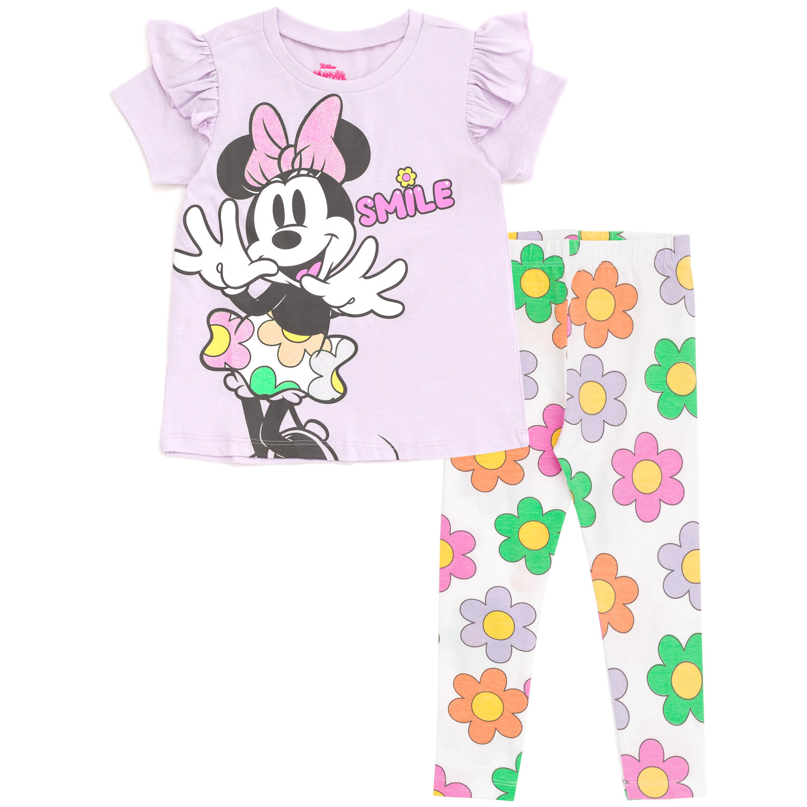Disney Minnie Mouse Girls' 2-Piece T-Shirt and Leggings Set