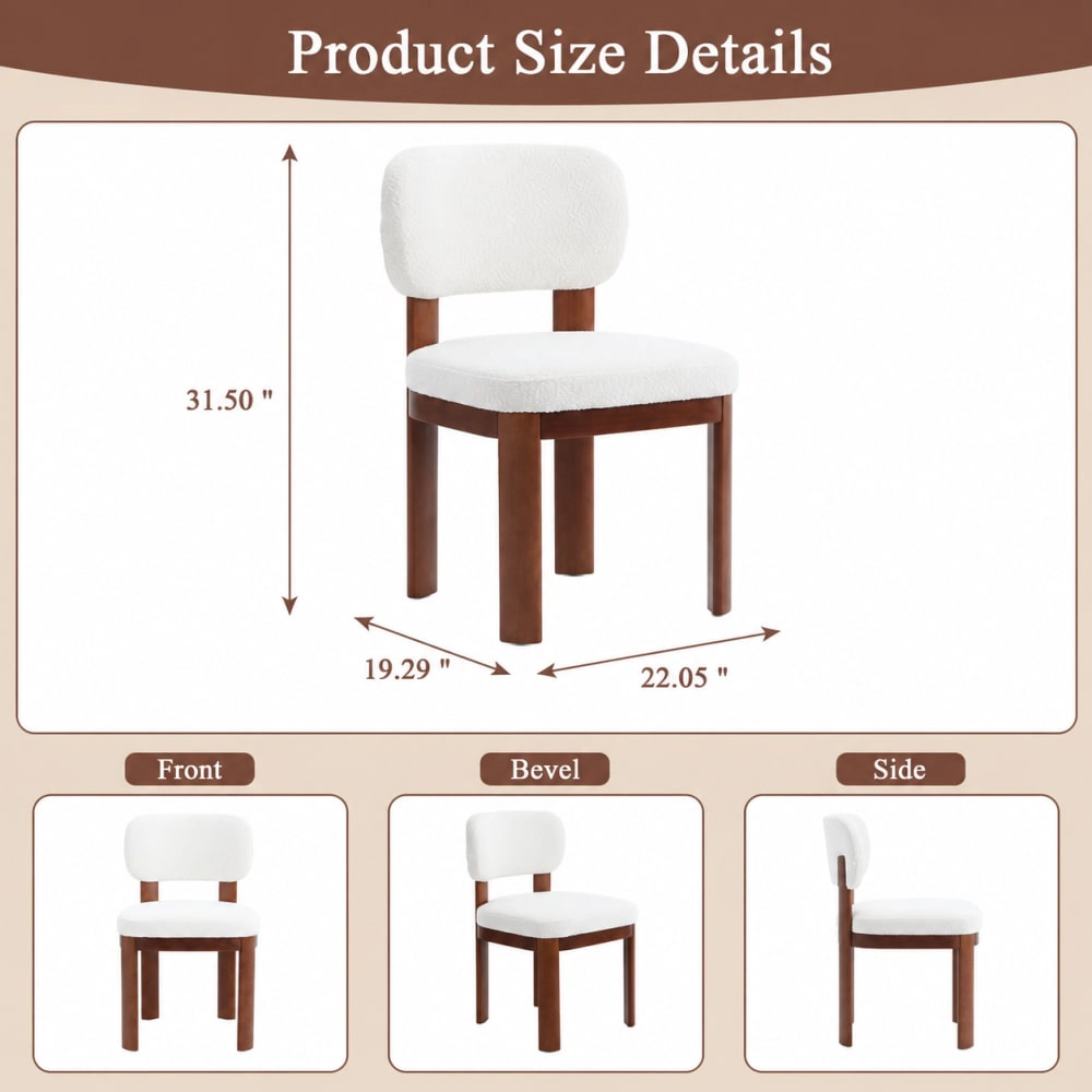 GOODSILO Upholstered Solid Wood Dining Chair
