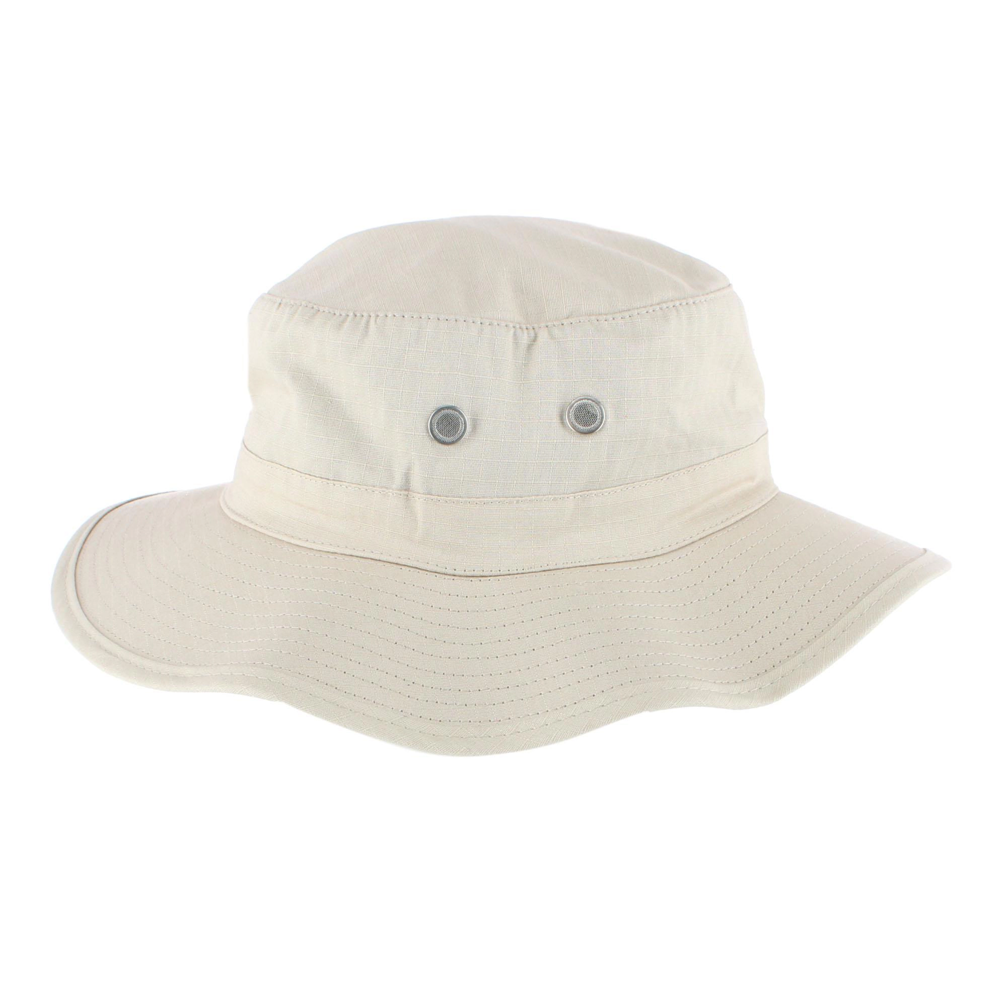 CTM Men's Cotton Safari Bucket Hat with Chin Cord